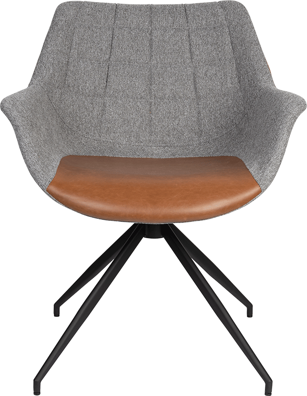 Zuiver Doulton otočné kreslo - Sivá + Hnedá
