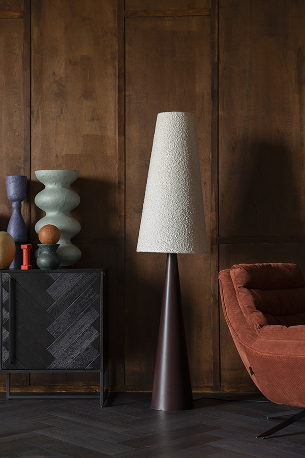 Dutchbone Miki bouclé stojanová lampa
