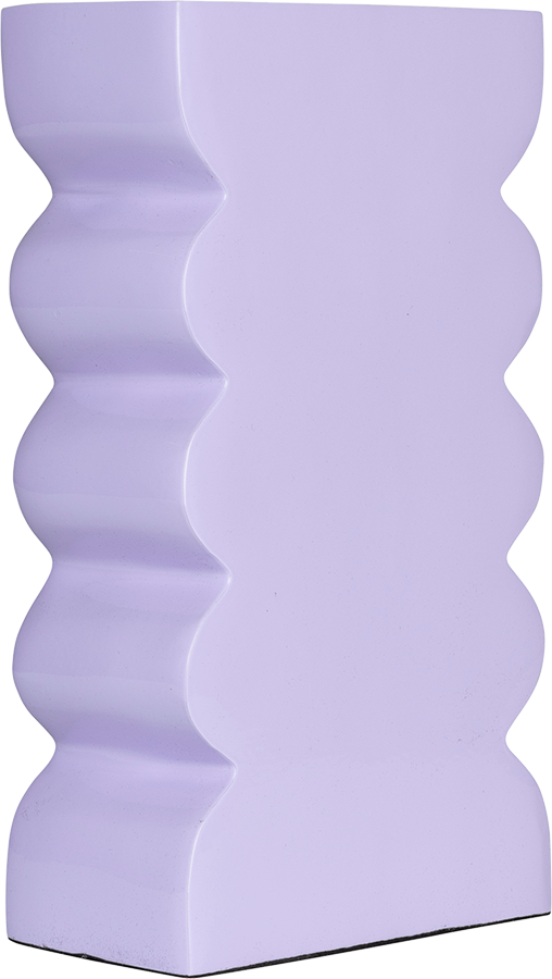 Zuiver Curves dizajnová kovová váza - Fialová, Vysoká