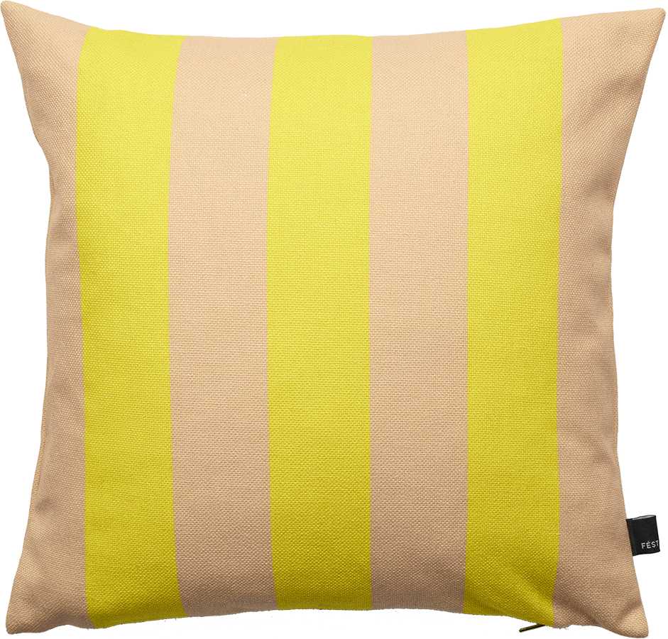 FEST Amsterdam Stripes and Checks dekoračné vankúše 45 x 45 cm - Béžová + Žltá