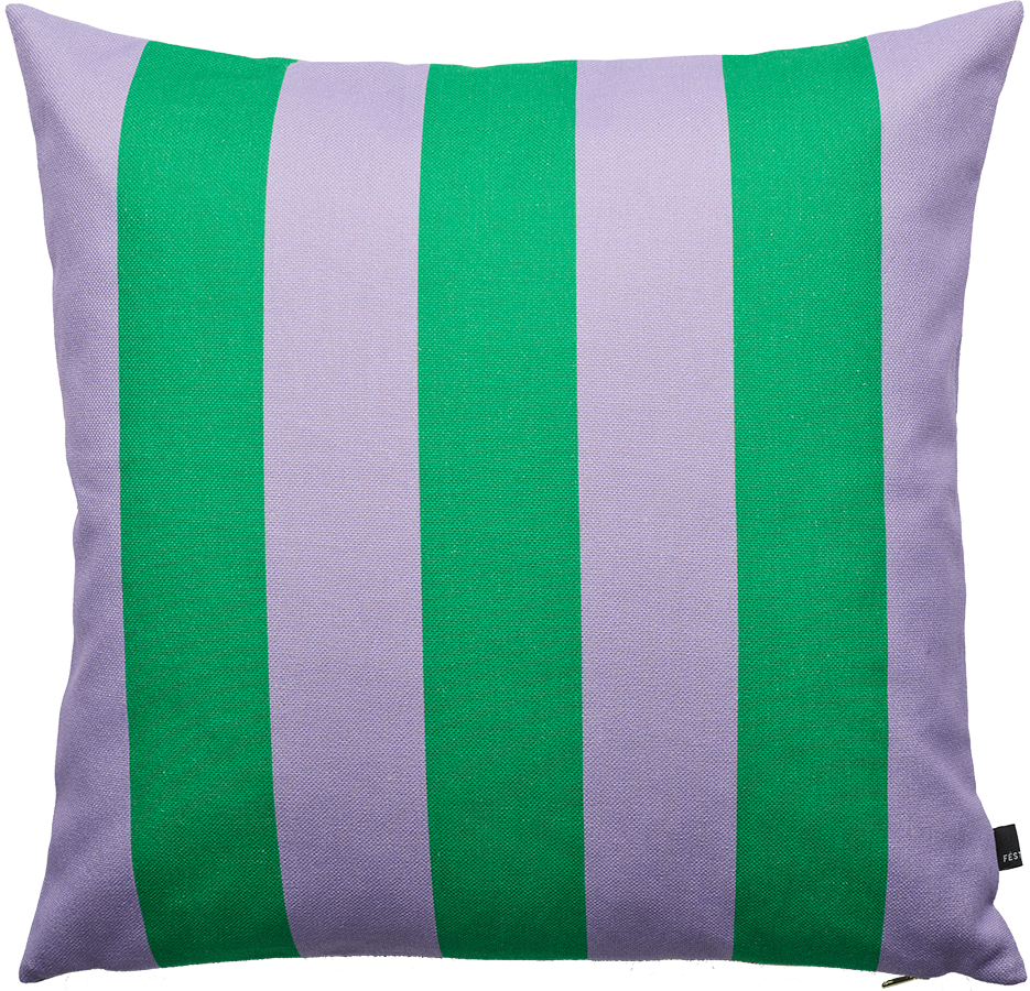 FEST Amsterdam Stripes and Checks dekoračné vankúše 60 x 60 cm - Fialová + Zelená