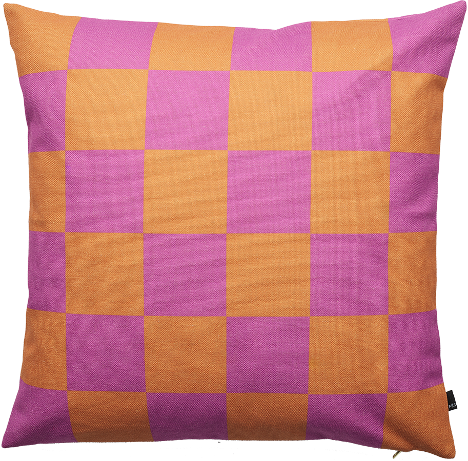 FEST Amsterdam Stripes and Checks dekoračné vankúše 60 x 60 cm - Oranžová + Ružová