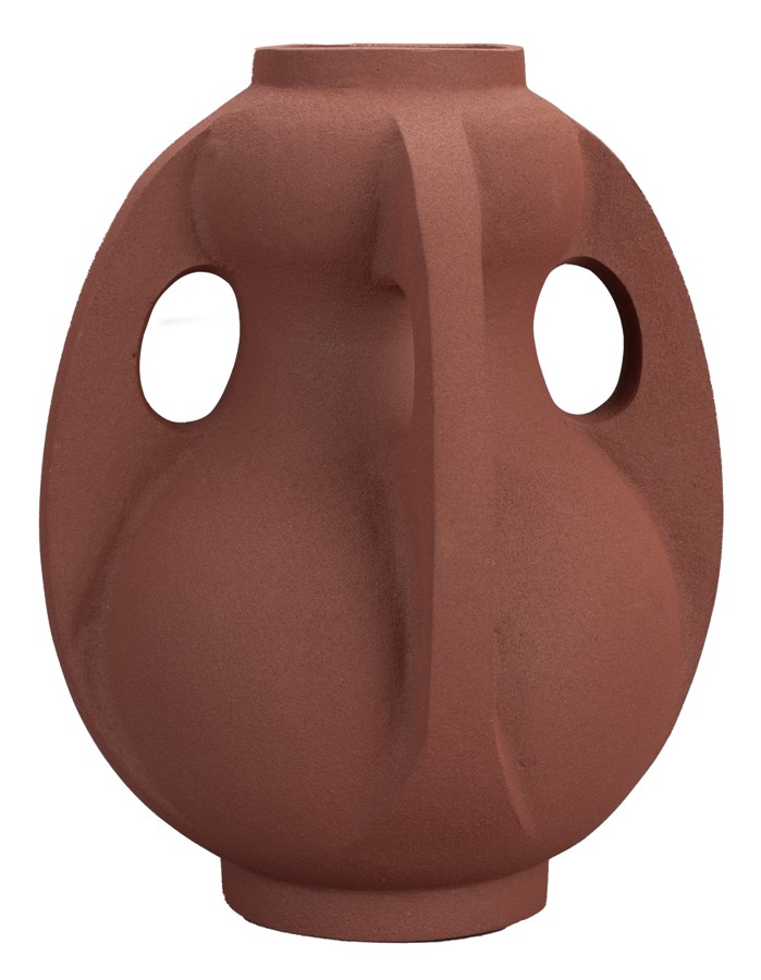 Dutchbone Thiago kovová váza - Tehlová, M, 30 cm