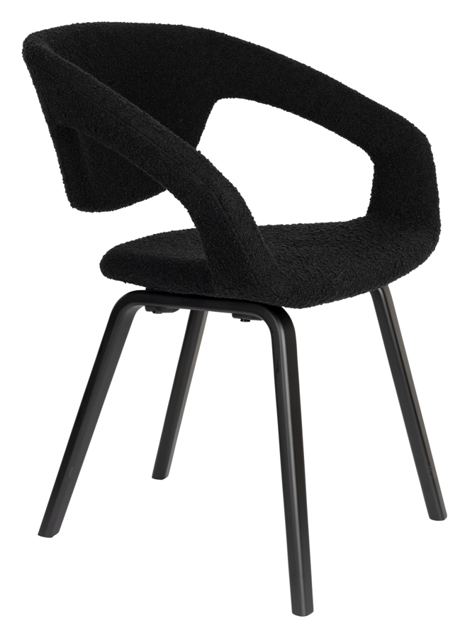 Zuiver Flexback boucle čalúnená stolička - Čierna