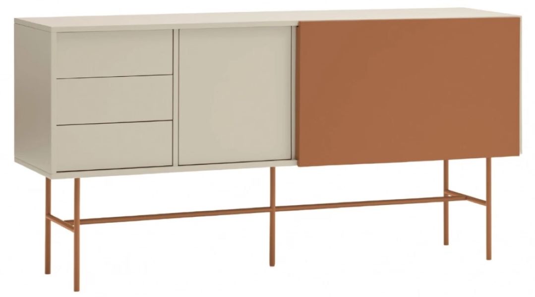 Teulat Nube komoda so zásuvkami - Oranžová, 180 cm