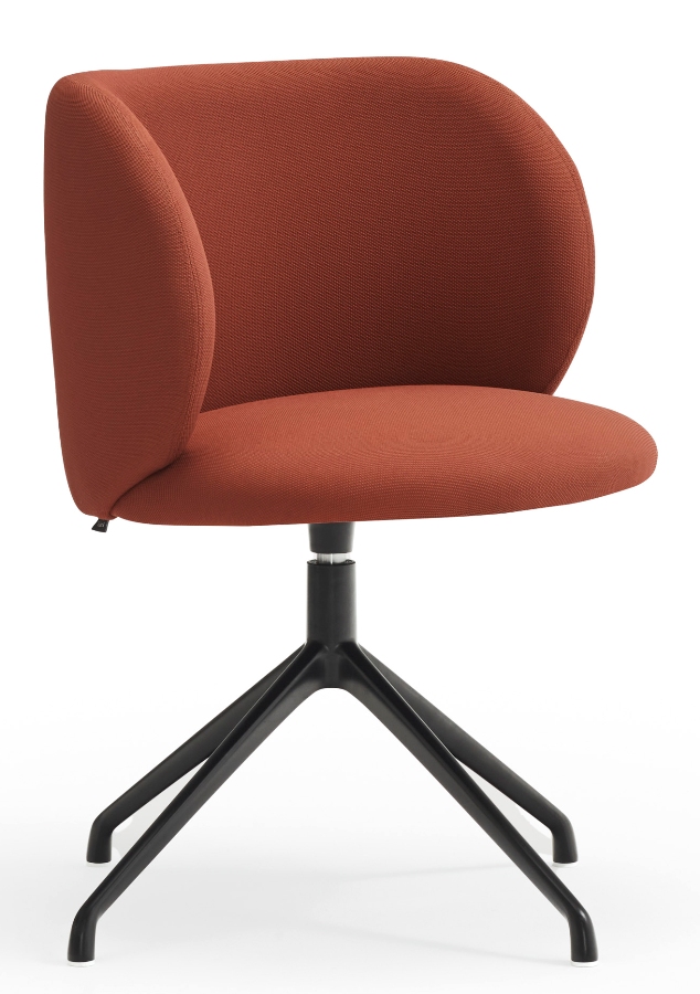 Teulat Mogi stolička na otočnej podnoži - Červená, Čierna podnož