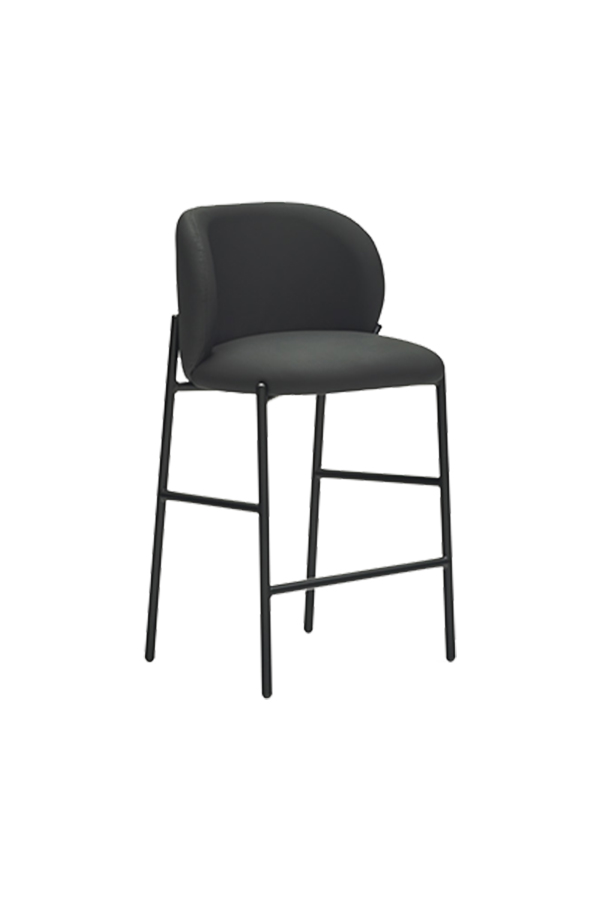 Teulat Mogi barová stolička - Čierna, PU koža, 65cm