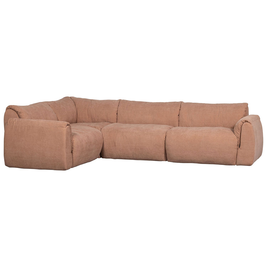 Woood Baggy rohová sedačka - Staroružová, Ženilka, Ľavá