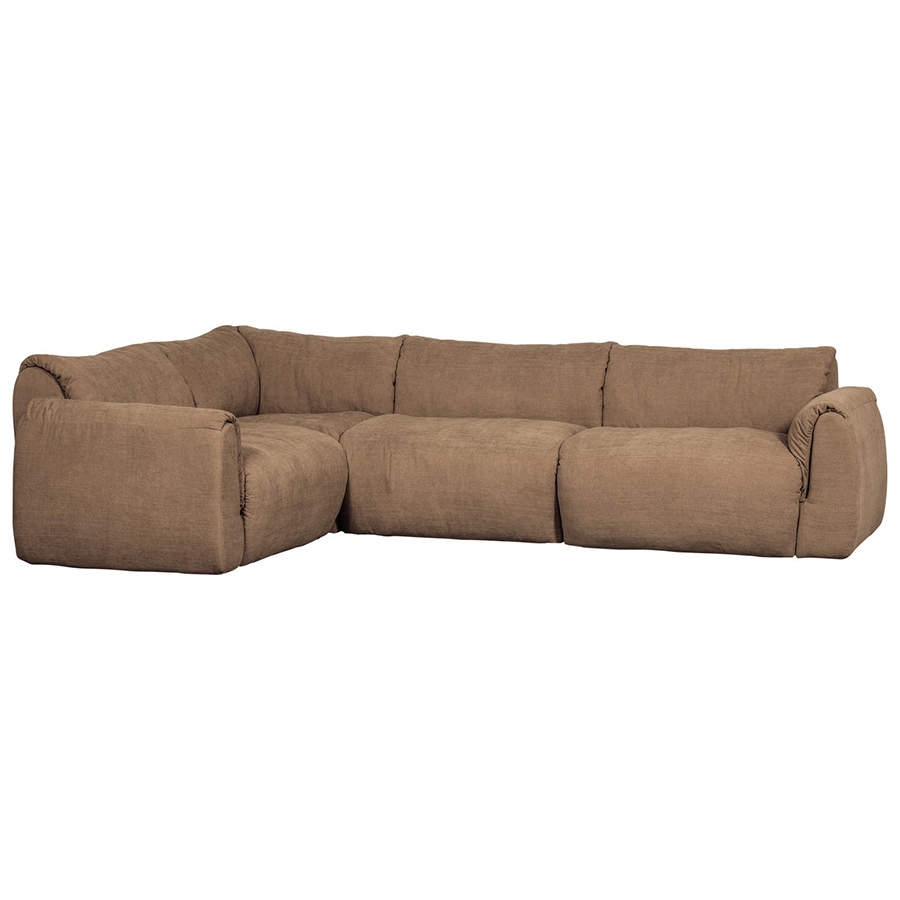 Woood Baggy rohová sedačka - Hnedá, Ženilka, Ľavá