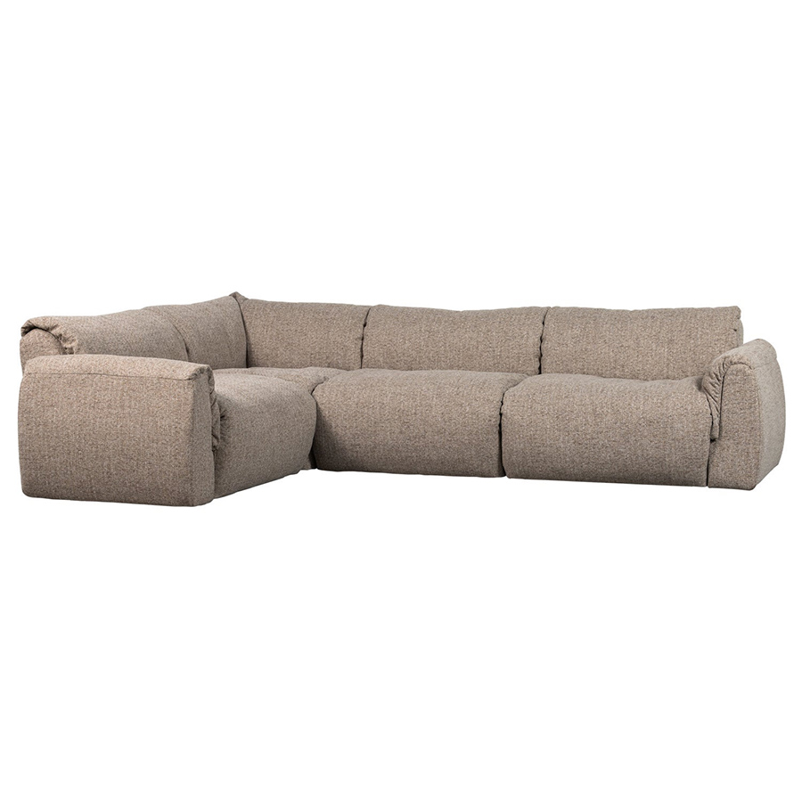 Woood Baggy rohová sedačka - Hnedá, Melanž, Ľavá
