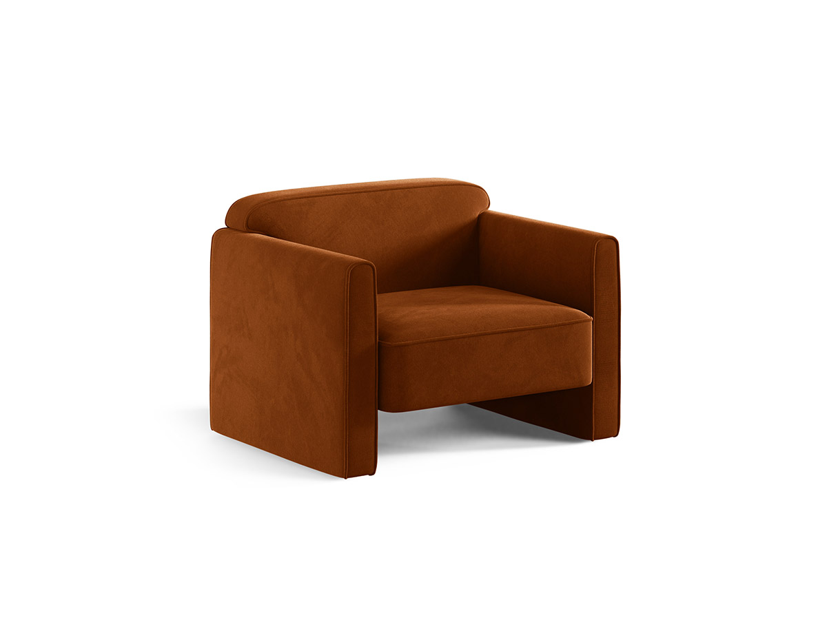 Micadoni Abby čalúnené zamatové kreslo - Terracotta