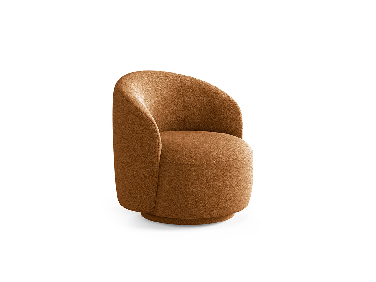 Micadoni Letizia otočné bouclé kreslo - Karamelová, 69 cm