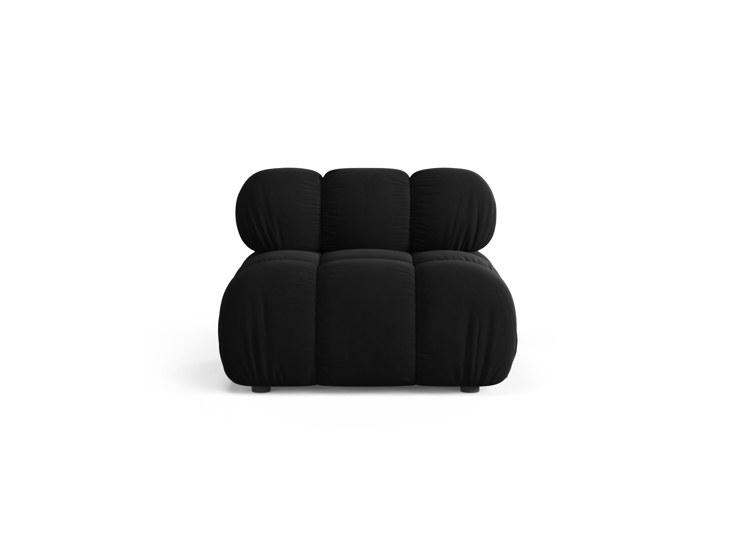 Micadoni Bellis modul sedačky 94 × 94 cm - Zamat Bluvel (Blu19) - Čierna