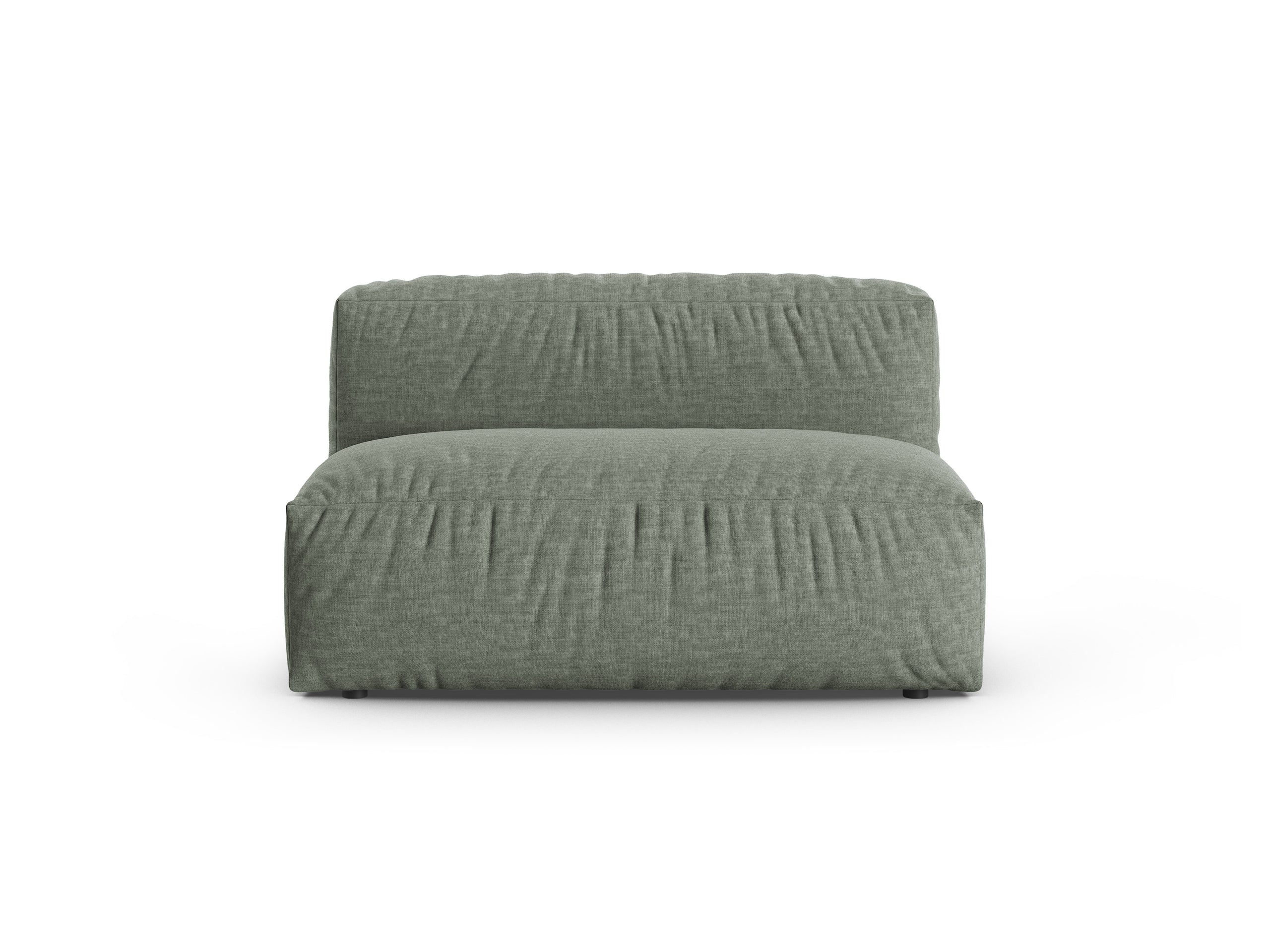 Micadoni Martina široký modul sedačky bez podrúčok - Štrukturovaná látka Boston (Bowagreen) - Machovozelená - Nohy: Čierny plast - Variant 90 cm