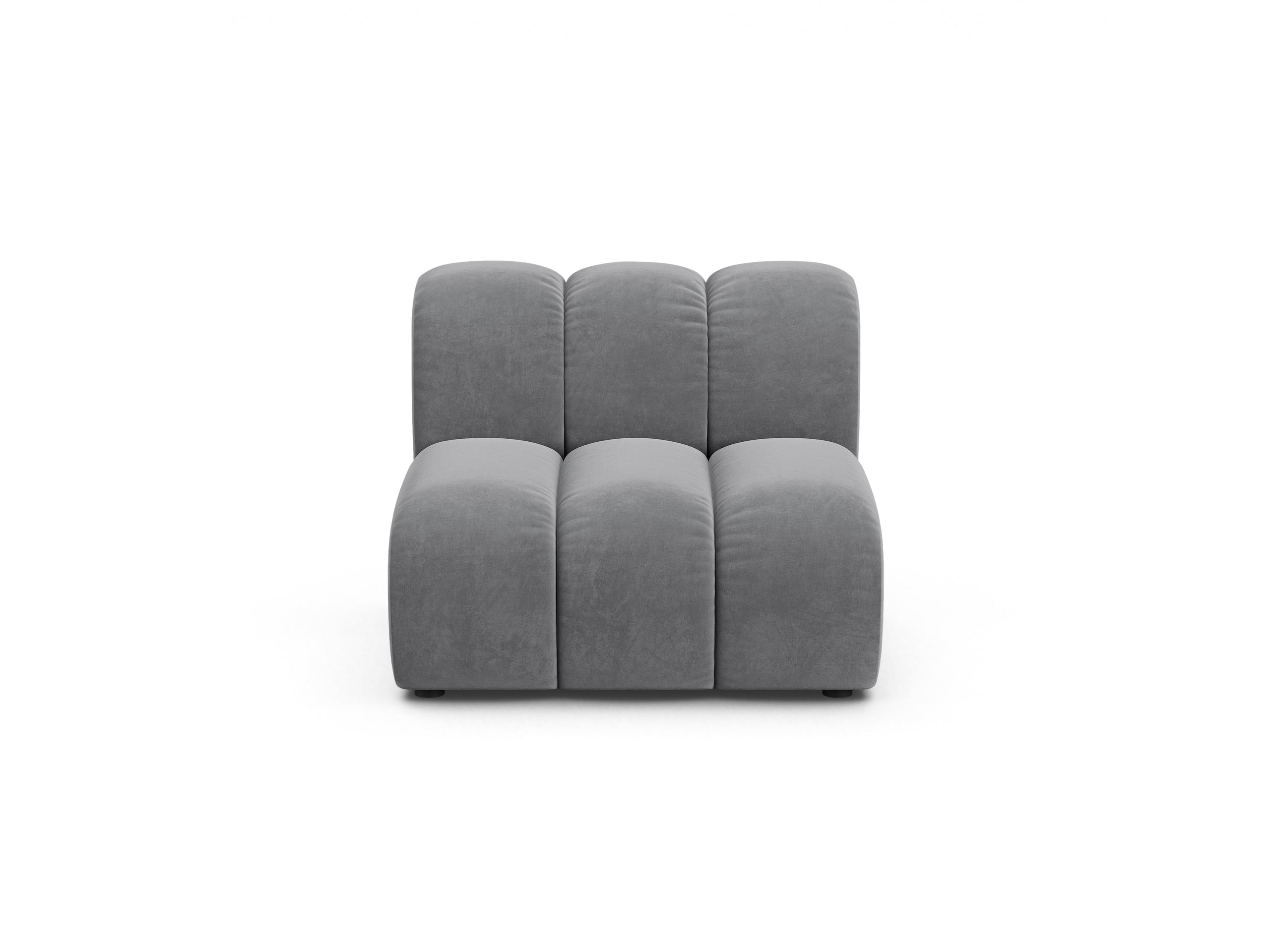 Micadoni Lupine modul sedačky bez podrúčok 92 × 95 cm - Zamat Salvador (Sal17) - Sivá