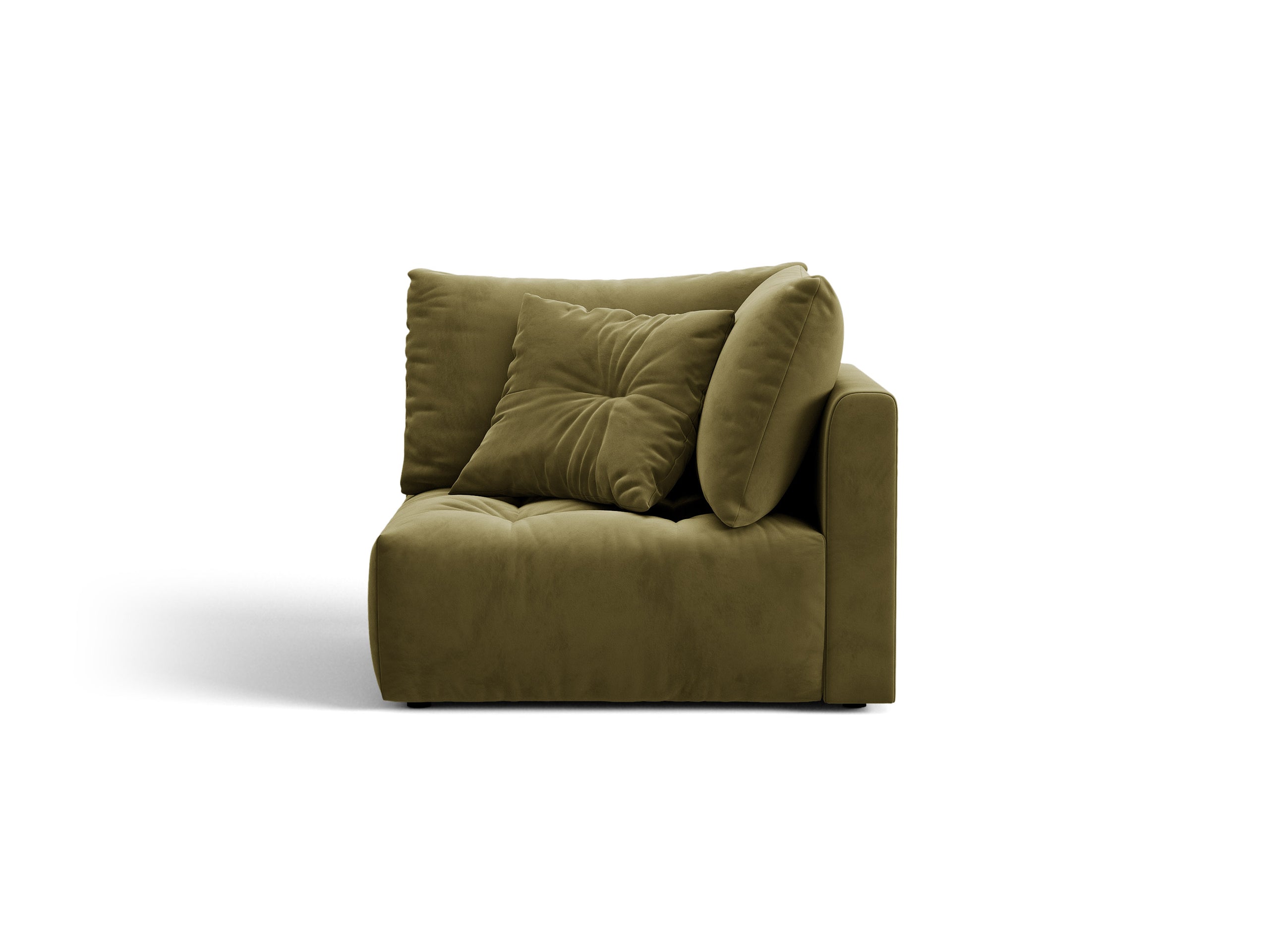 Micadoni Bloom rohový modul sedačky 105 × 105 cm - Zamat Casino (Casfor) - Svetlozelená