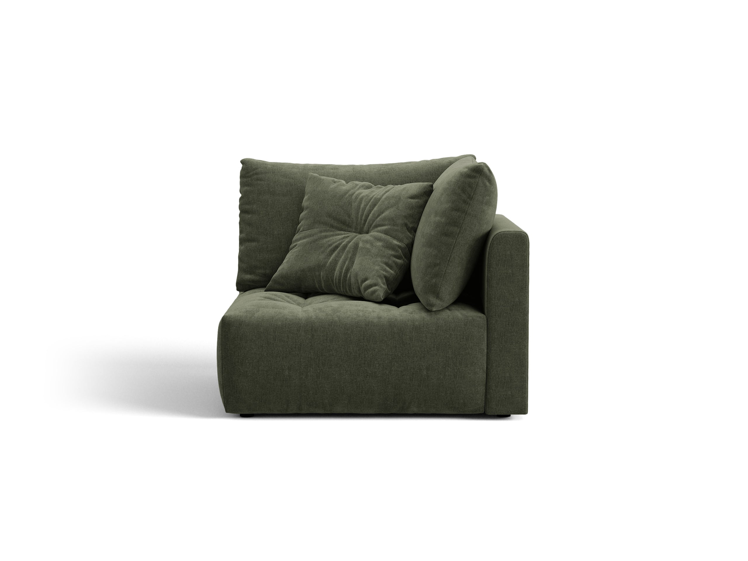 Micadoni Bloom rohový modul sedačky 105 × 105 cm - Štrukturovaná látka Wind (Win75) - Machovozelená