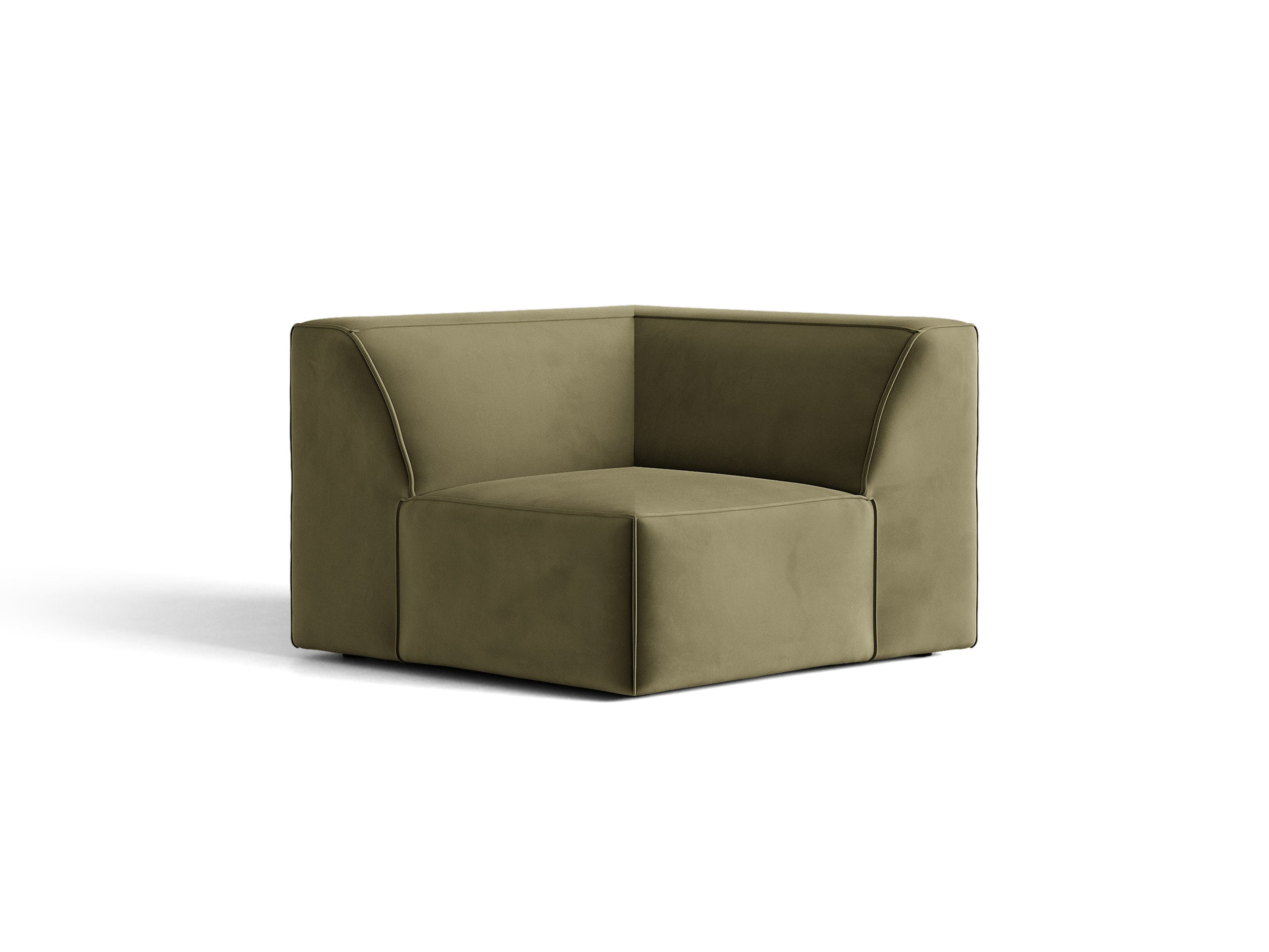 Micadoni Jodie rohový modul sedačky 99 × 99 cm - Zamat Bluvel (Blu77) - Zelená
