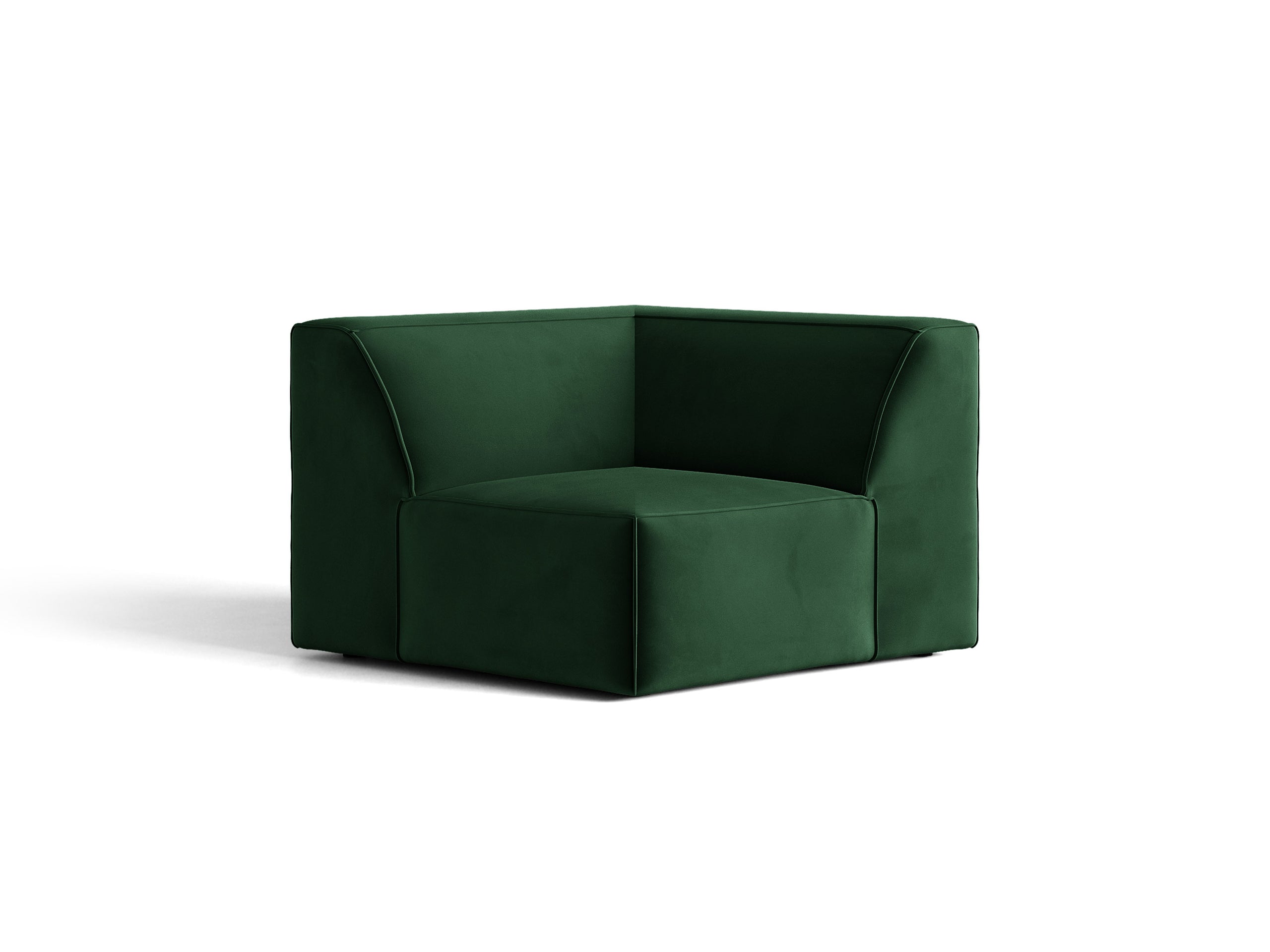 Micadoni Jodie rohový modul sedačky 99 × 99 cm - Zamat Bluvel (Blu78) - Fľaškovozelená