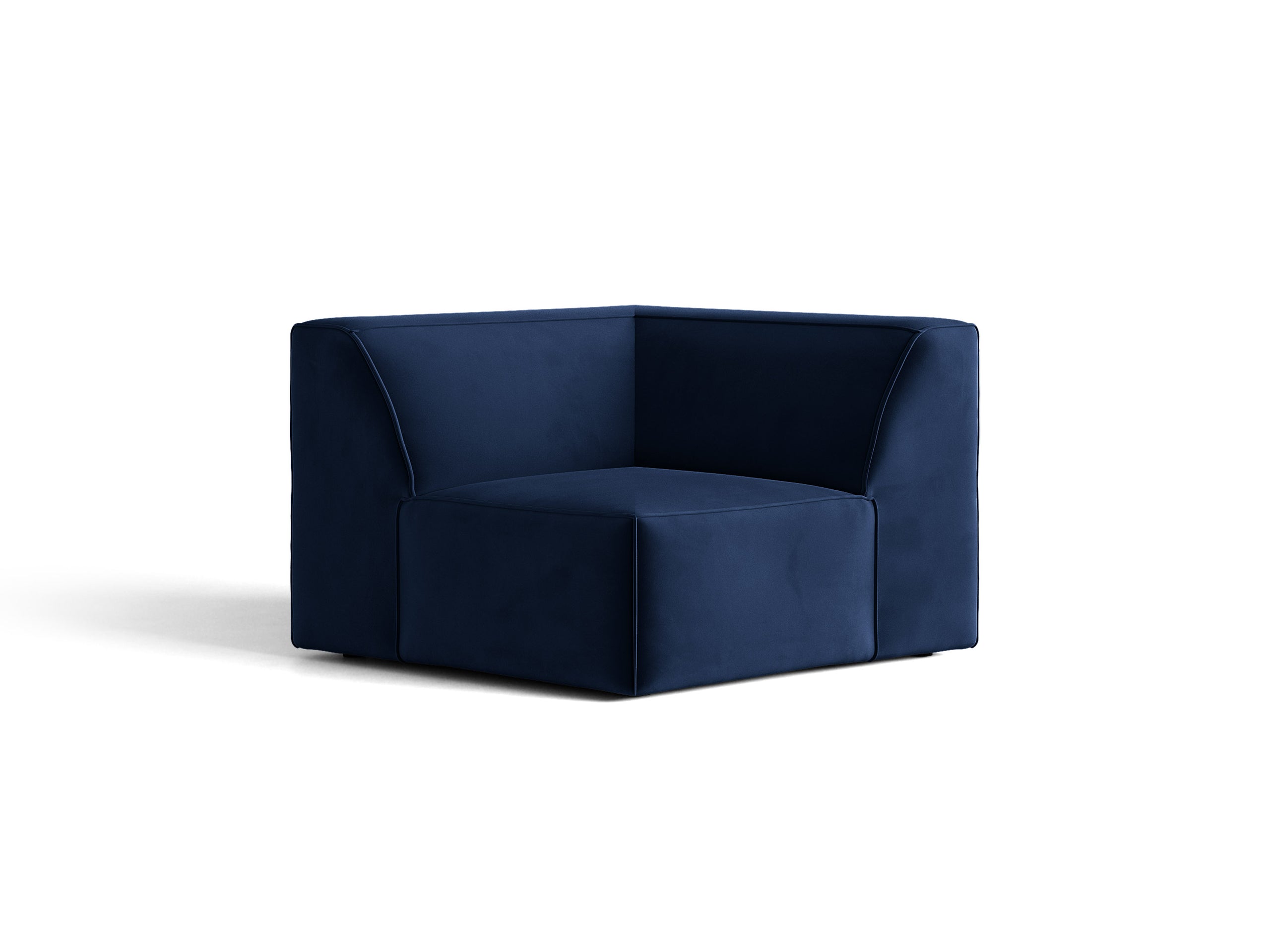 Micadoni Jodie rohový modul sedačky 99 × 99 cm - Zamat Bluvel (Blu86) - Kráľovská modrá