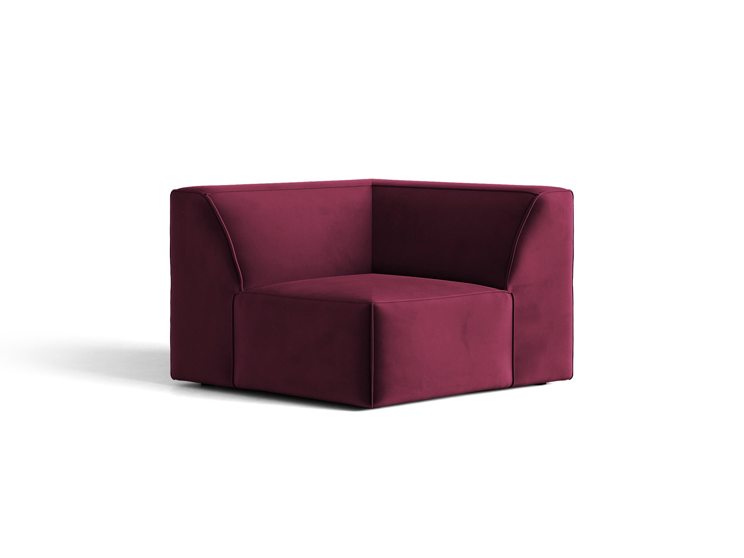 Micadoni Jodie rohový modul sedačky 99 × 99 cm - Zamat Venus (Ven2932) - Vínová