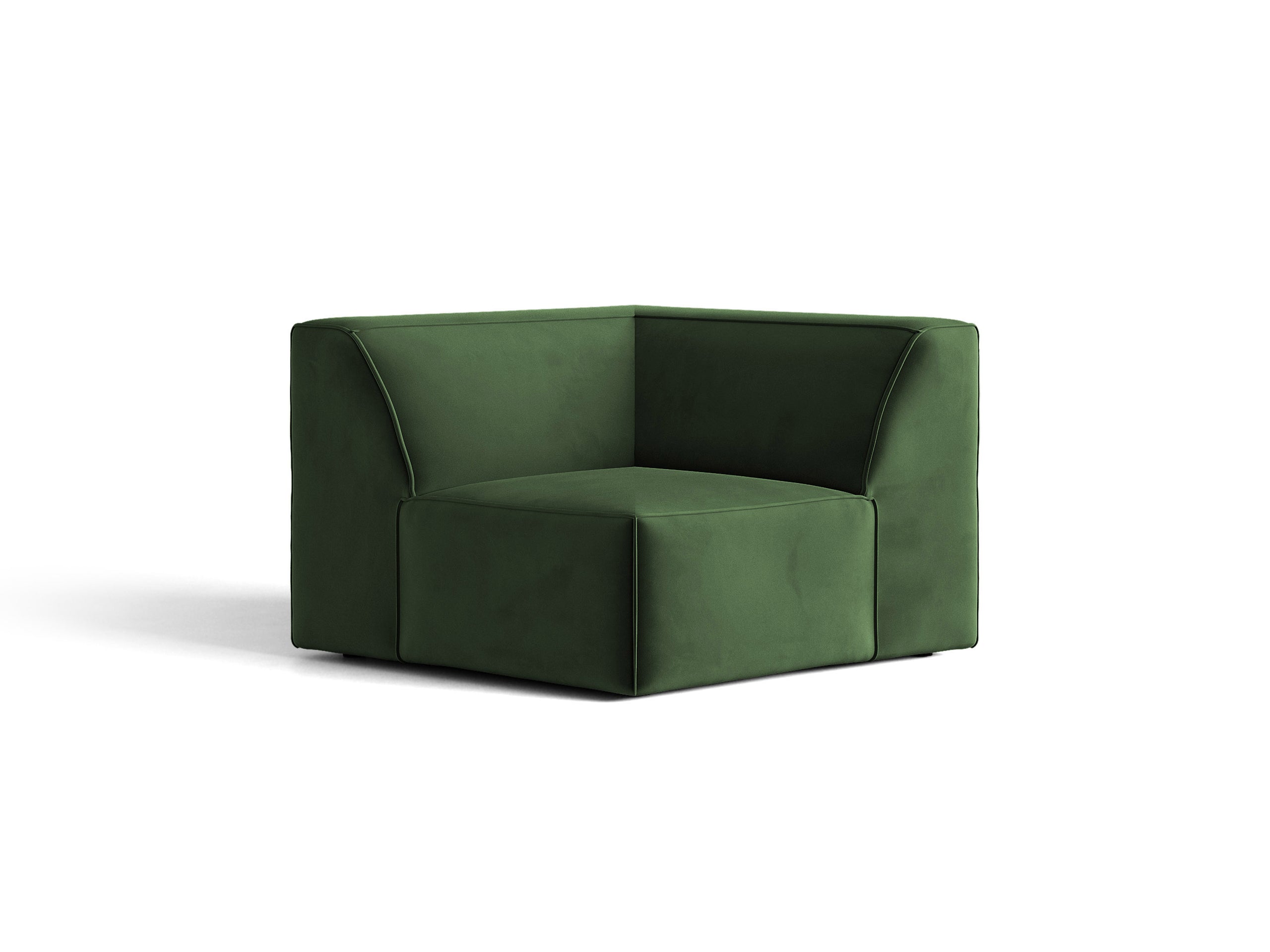 Micadoni Jodie rohový modul sedačky 99 × 99 cm - Zamat Venus (Ven2940) - Fľaškovozelená