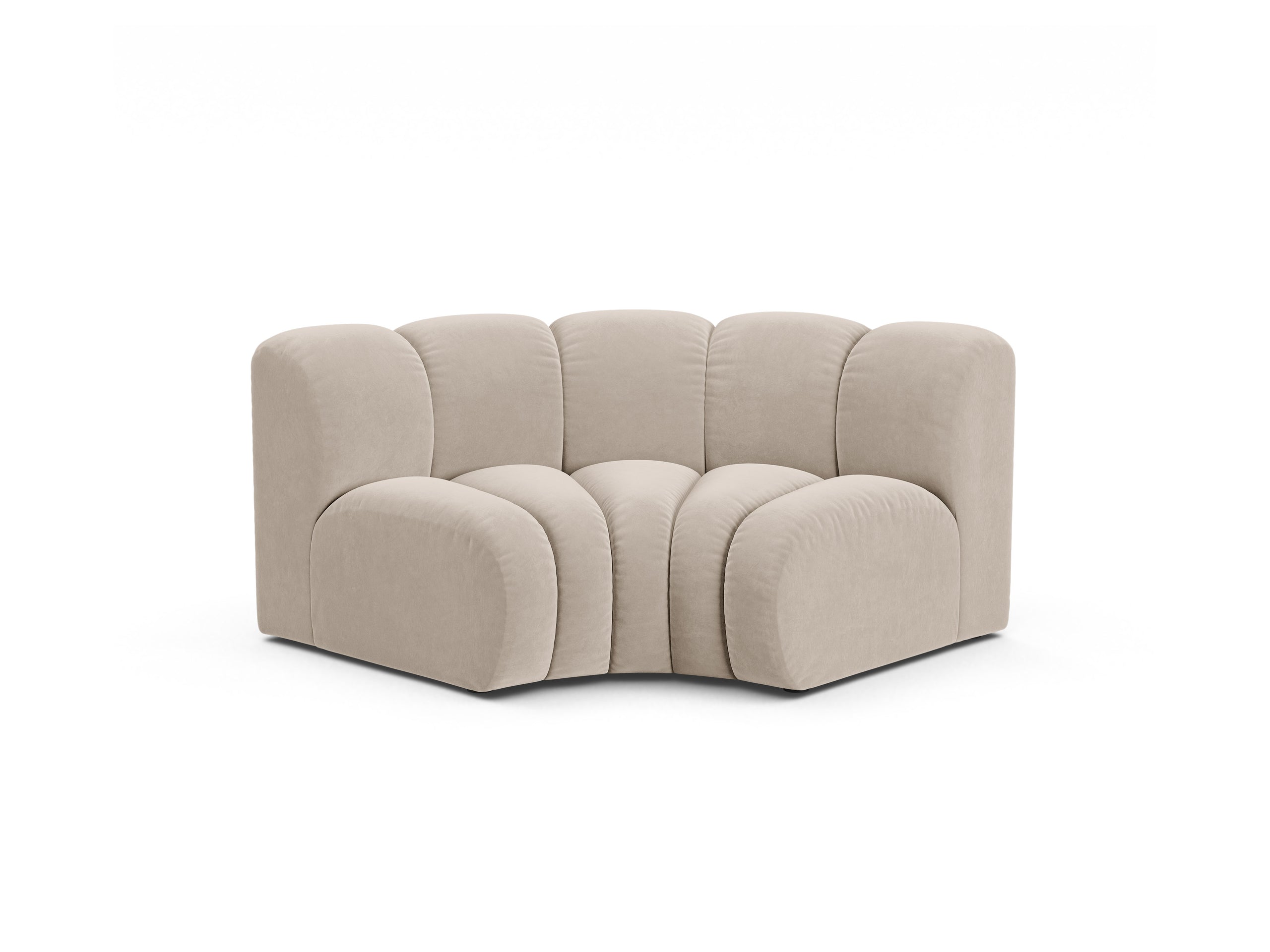 Micadoni Lupine rohový modul sedačky 185 × 95 cm - Zamat Salvador (Sal1) - Béžová