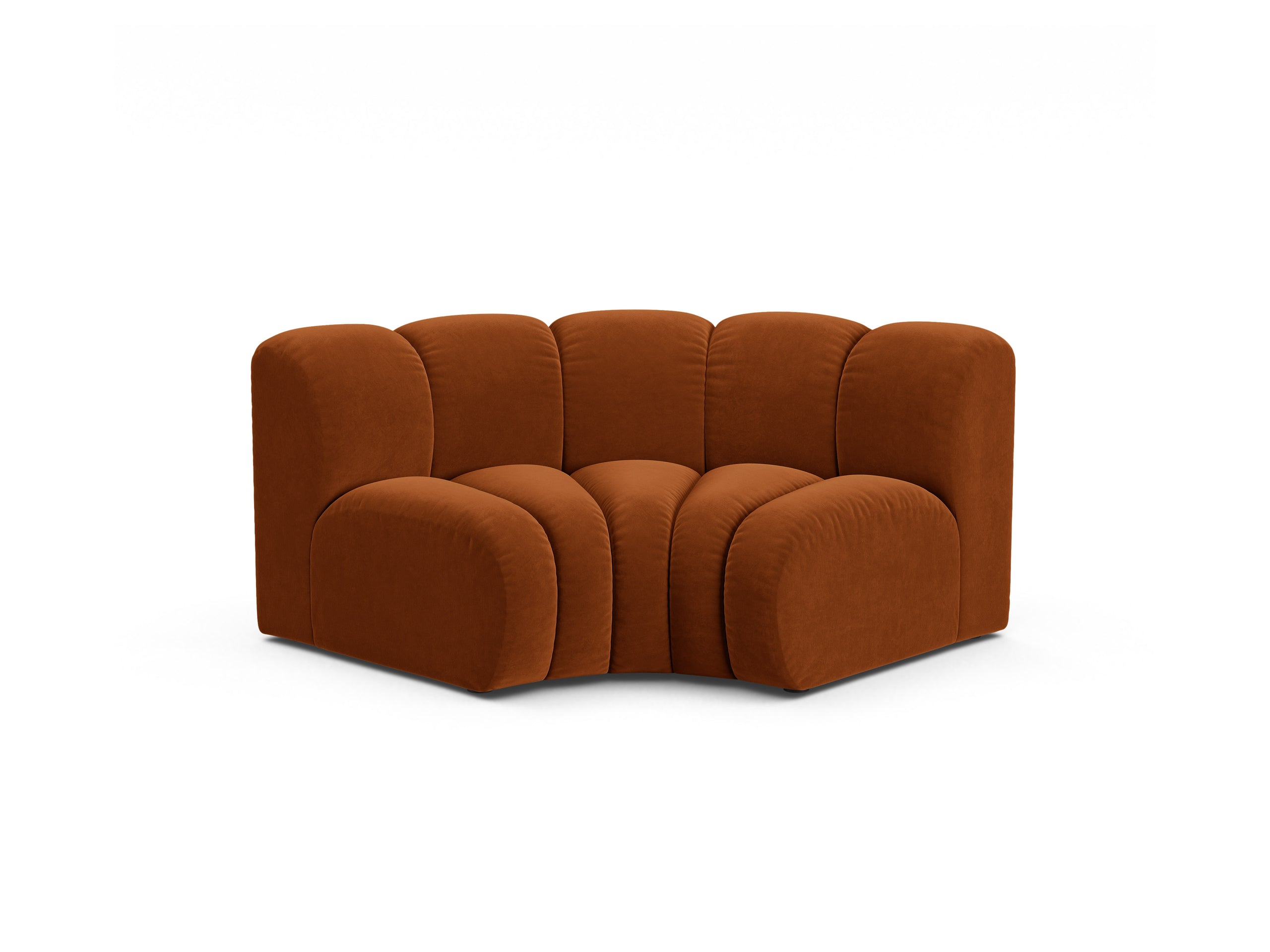 Micadoni Lupine rohový modul sedačky 185 × 95 cm - Zamat Salvador (Sal14) - Terakotová