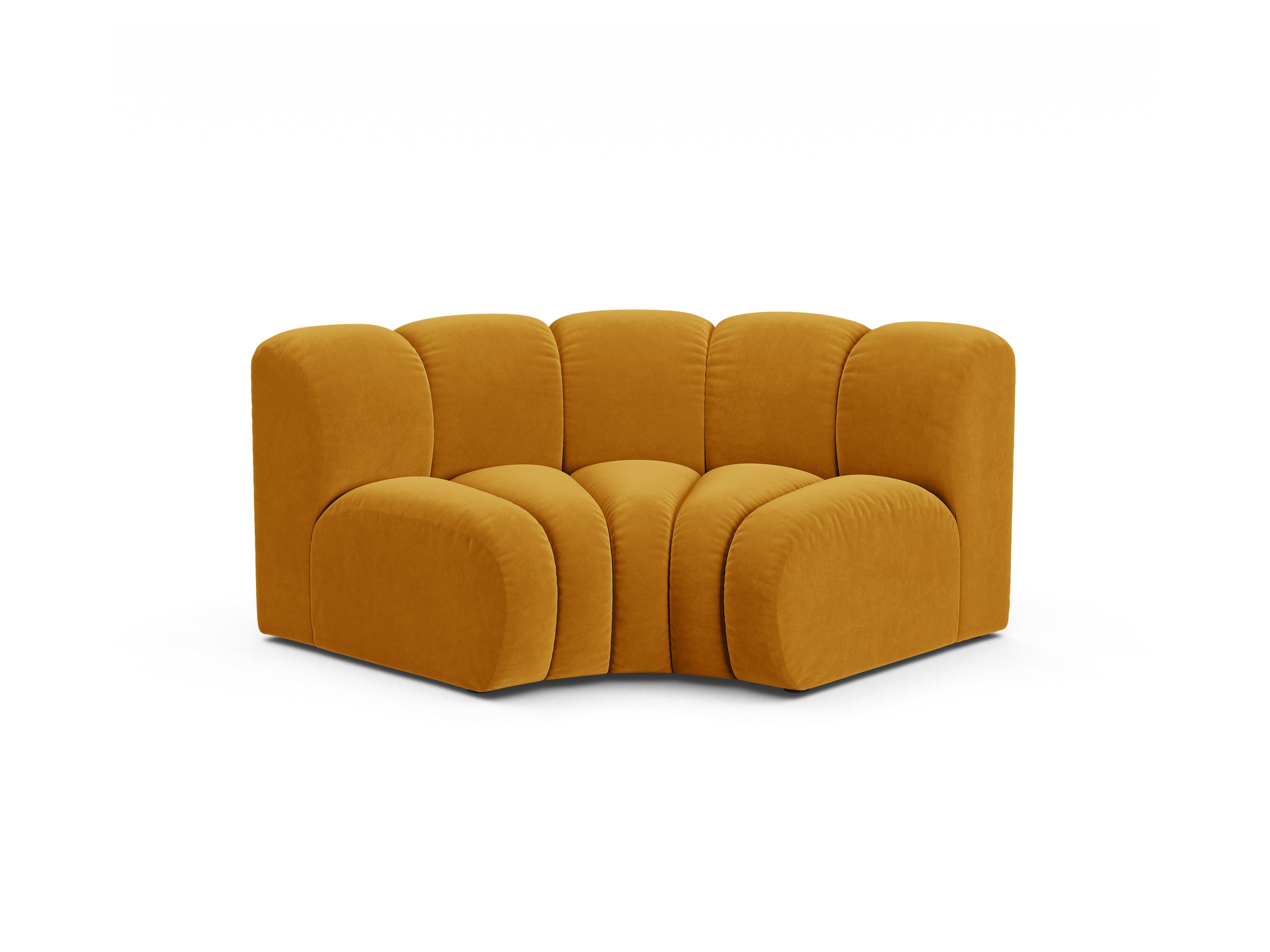 Micadoni Lupine rohový modul sedačky 185 × 95 cm - Zamat Salvador (Sal10) - Žltá