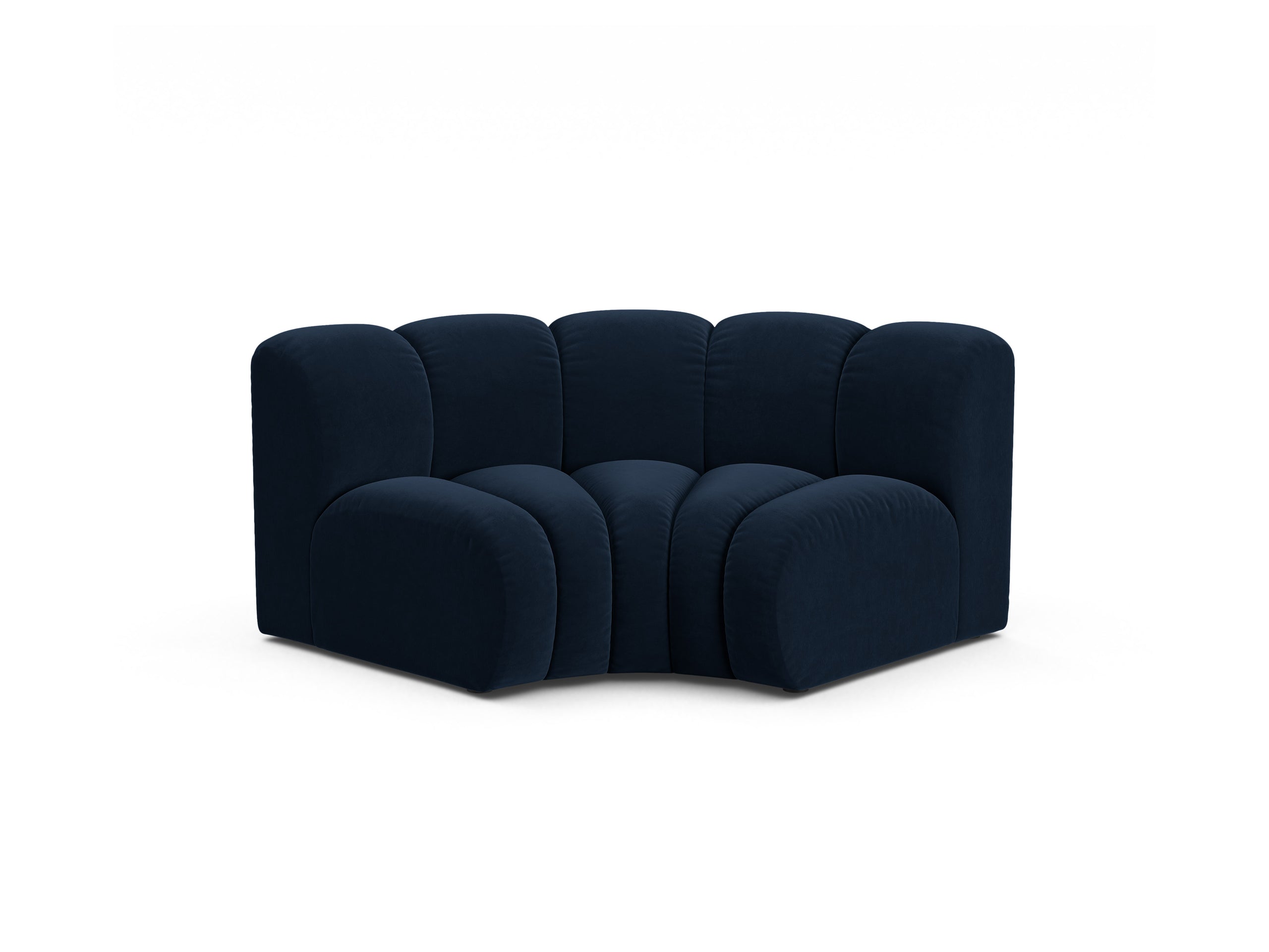Micadoni Lupine rohový modul sedačky 185 × 95 cm - Zamat Salvador (Sal05) - Kráľovská modrá