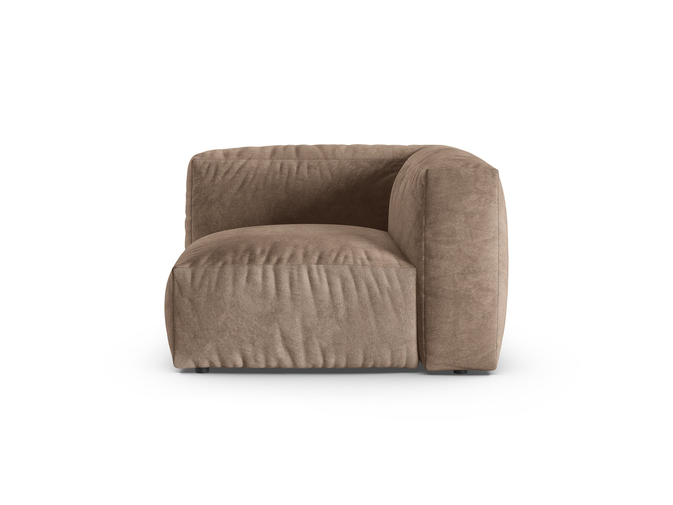 Micadoni Martina rohový modul sedačky - Zamat Vogue (Vog3) - Tmavobéžová - Nohy: Čierny plast - Variant 90 cm
