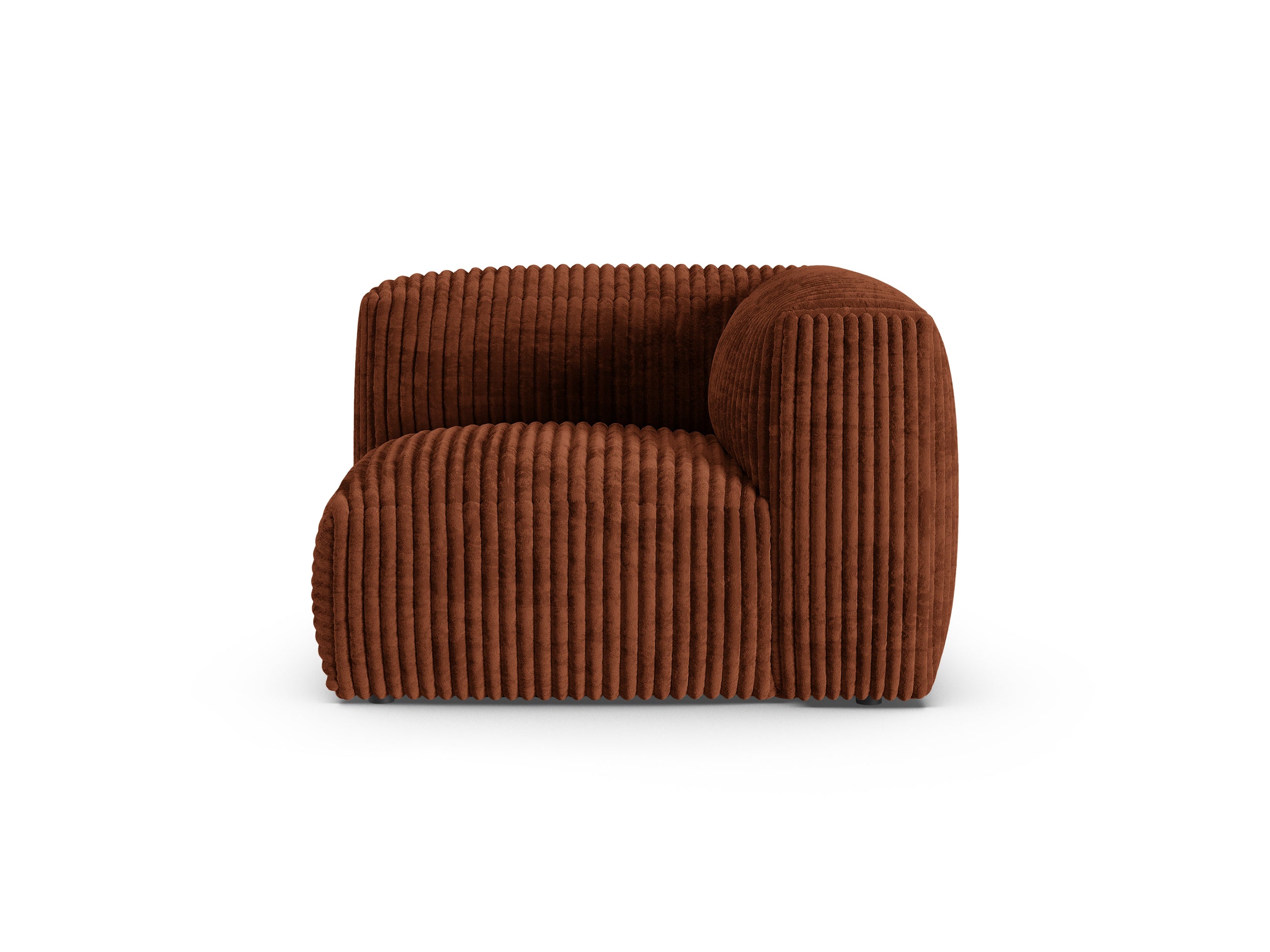 Micadoni Martina rohový modul sedačky - Menčester Tilia (Til52) - Tehlová - Nohy: Čierny plast - Variant 90 cm