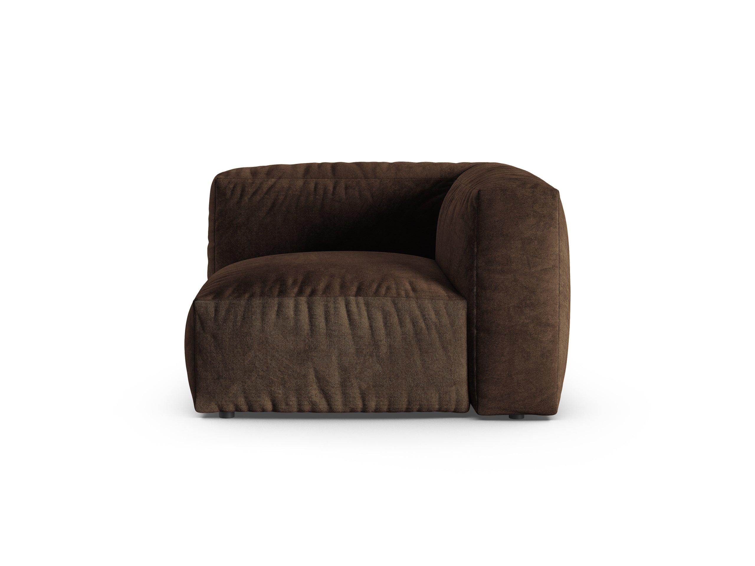Micadoni Martina rohový modul sedačky - Zamat Vogue (Vog6) - Čokoládová - Nohy: Čierny plast - Variant 90 cm
