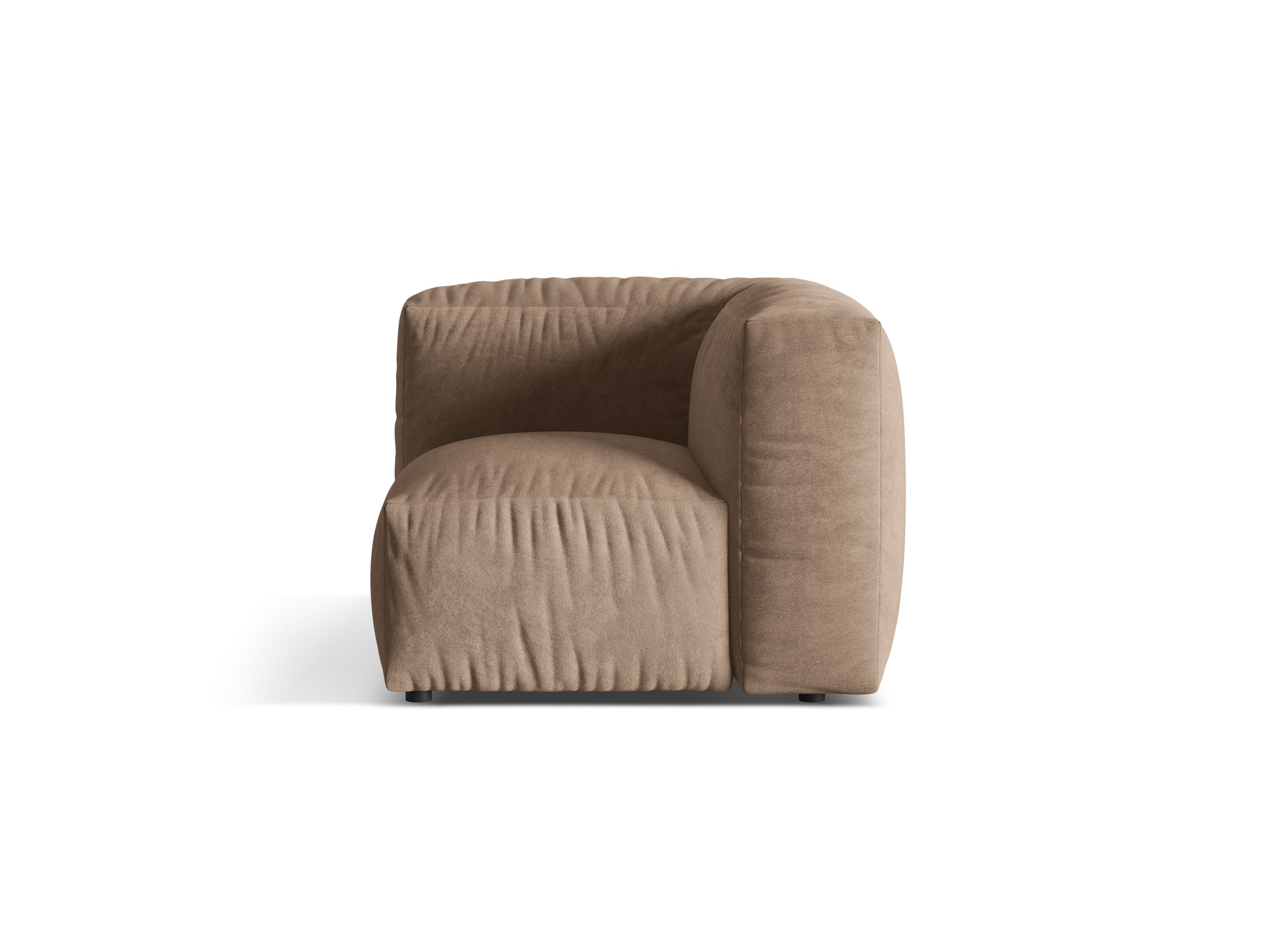 Micadoni Martina rohový modul sedačky - Zamat Vogue (Vog3) - Tmavobéžová - Nohy: Čierny plast - Variant 68 cm