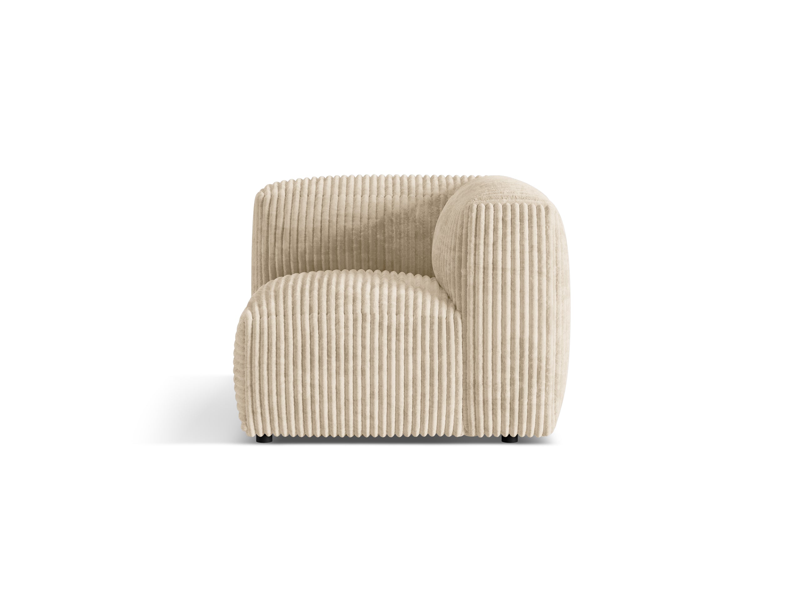 Micadoni Martina rohový modul sedačky - Menčester Tilia (Til03) - Svetlobéžová - Nohy: Čierny plast - Variant 68 cm