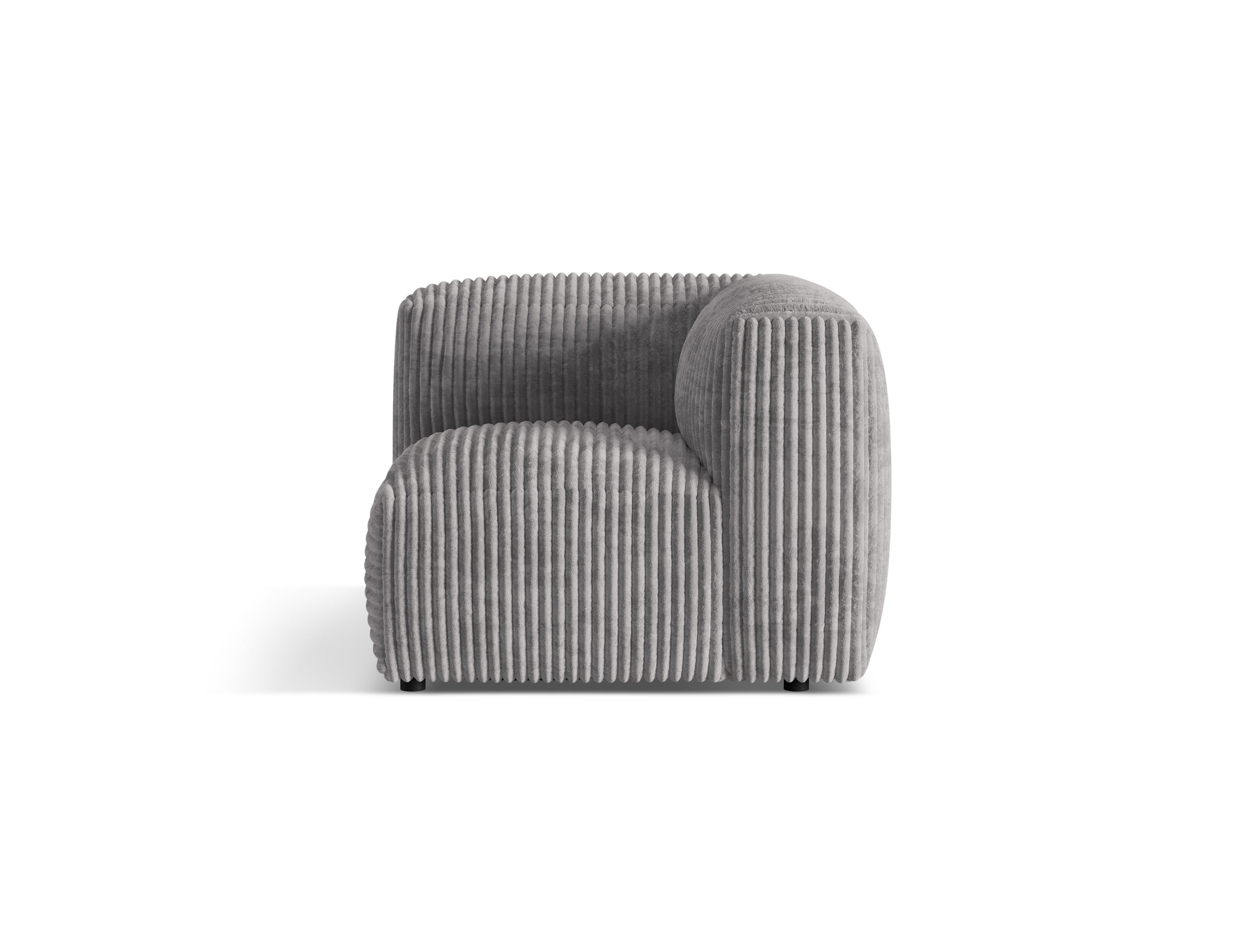 Micadoni Martina rohový modul sedačky - Menčester Tilia (Til86) - Svetlosivá - Nohy: Čierny plast - Variant 68 cm