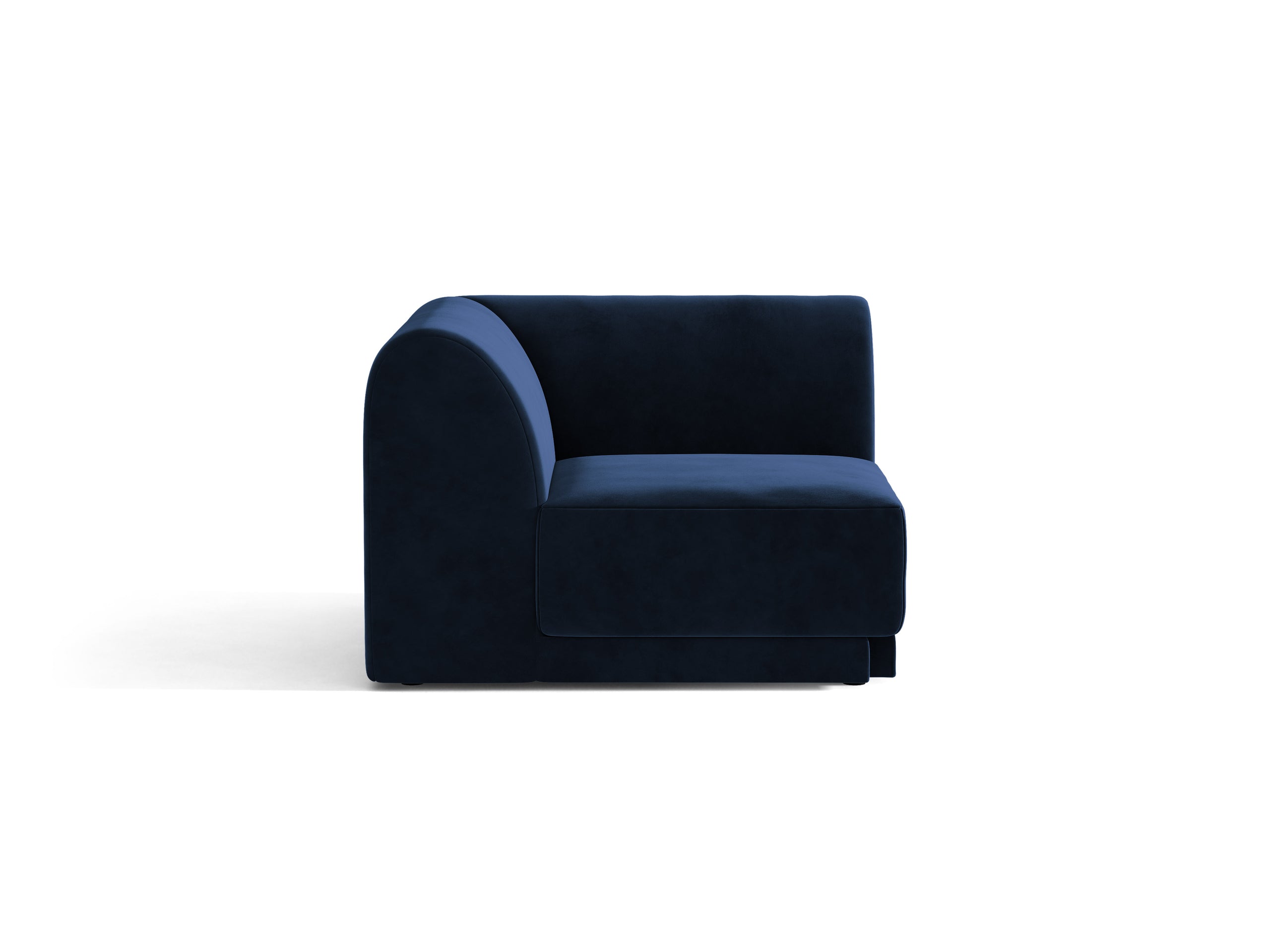 Micadoni Miley rohový modul sedačky 90 × 90 cm - Zamat Bluvel (Blu86) - Kráľovská modrá
