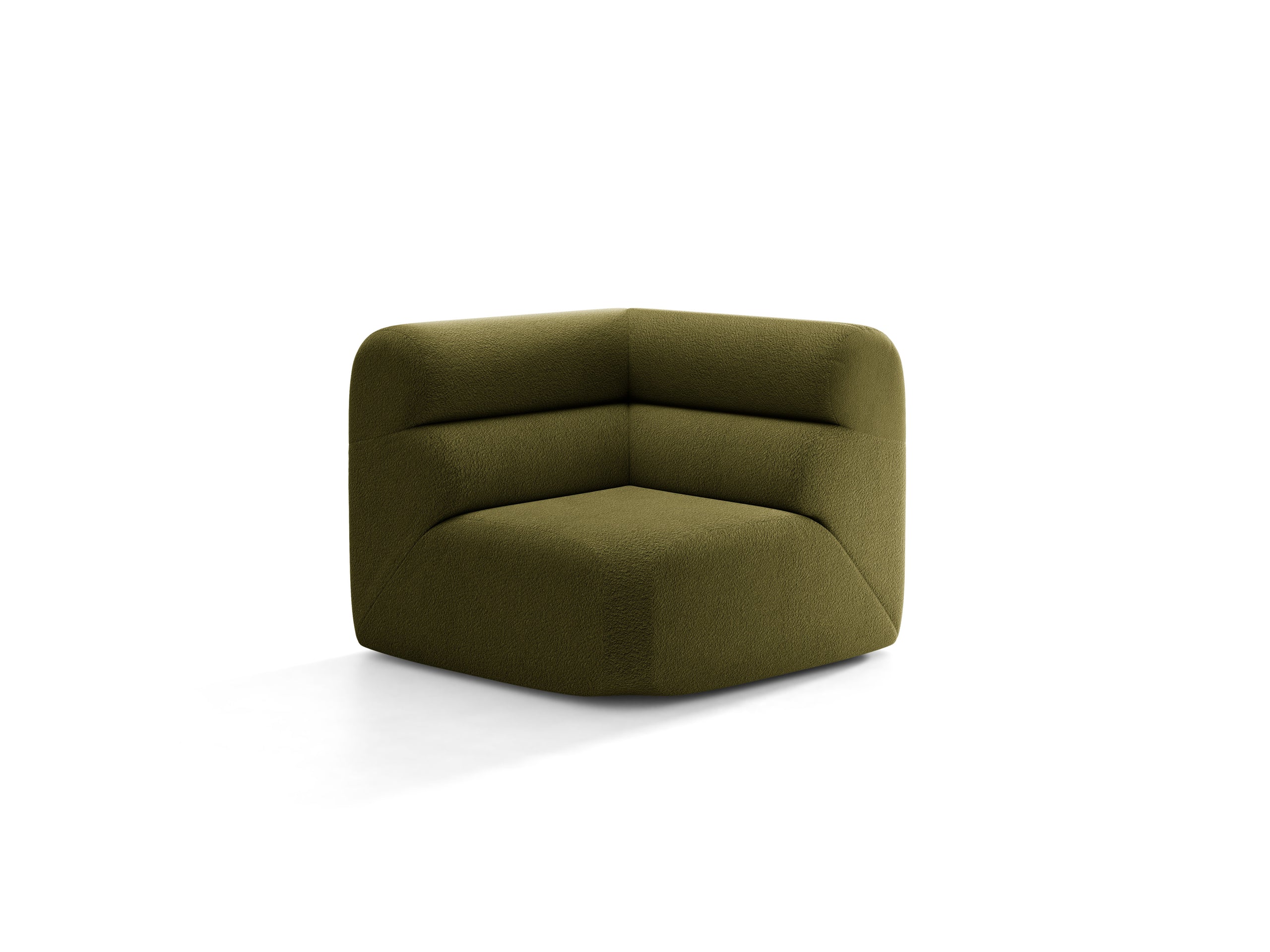 Micadoni Neo rohový modul sedačky 100 × 100 cm - Buklé Baloo (Bal2090) - Tmavá olivovozelená