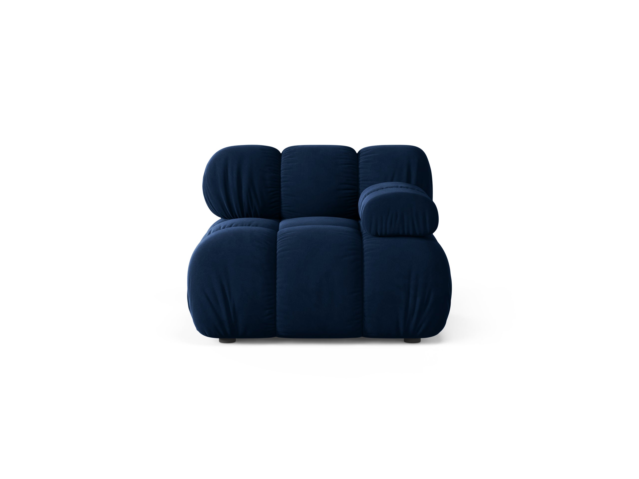 Micadoni Bellis modul sedačky s podrúčkou 94 × 94 cm - Zamat Bluvel (Blu86) - Kráľovská modrá - Pravé prevedenie
