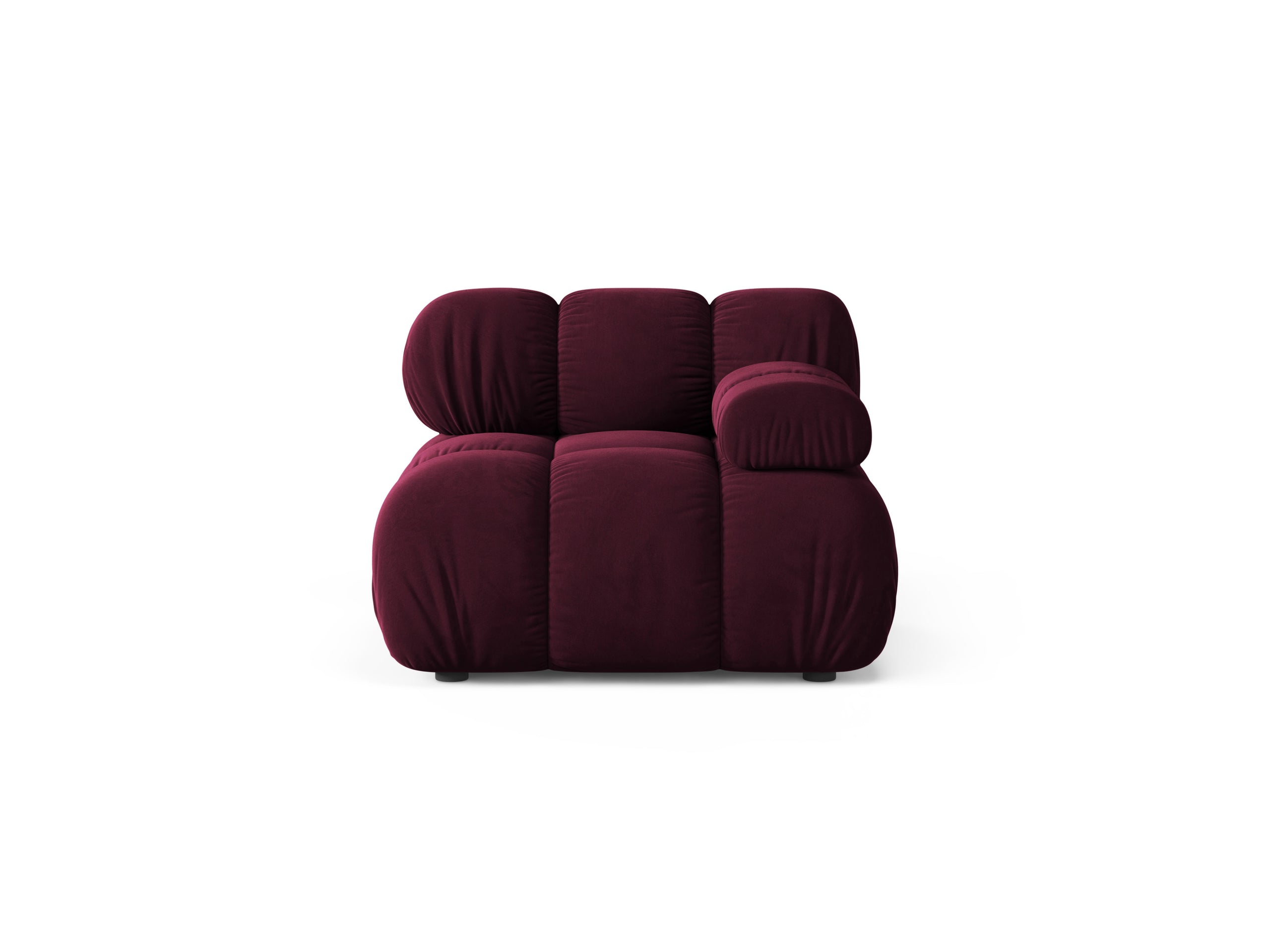 Micadoni Bellis modul sedačky s podrúčkou 94 × 94 cm - Zamat Venus (Ven2932) - Vínová - Pravé prevedenie