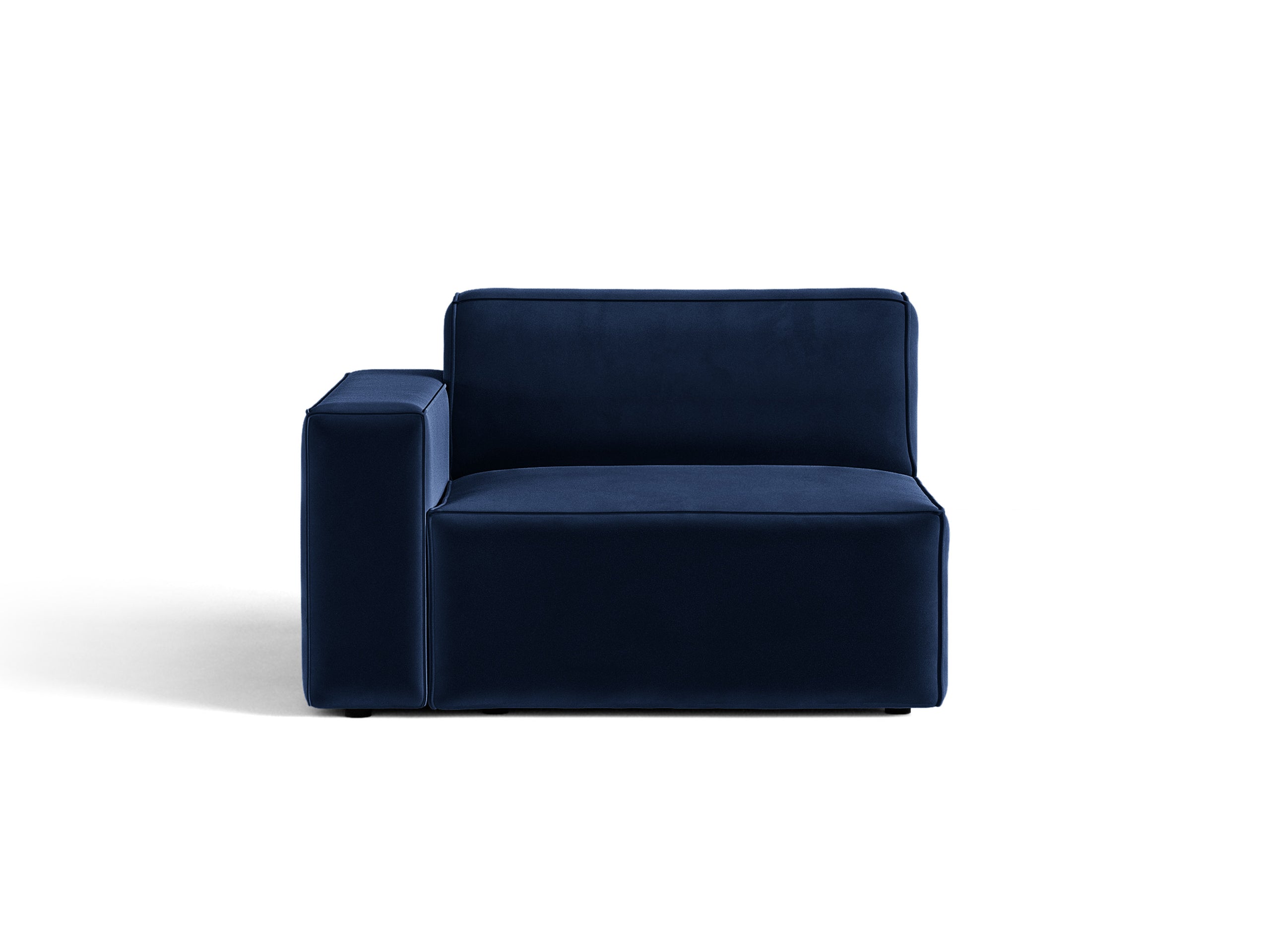 Micadoni Jodie modul sedačky s podrúčkou 102 × 99 cm - Zamat Bluvel (Blu86) - Kráľovská modrá - Ľavé prevedenie