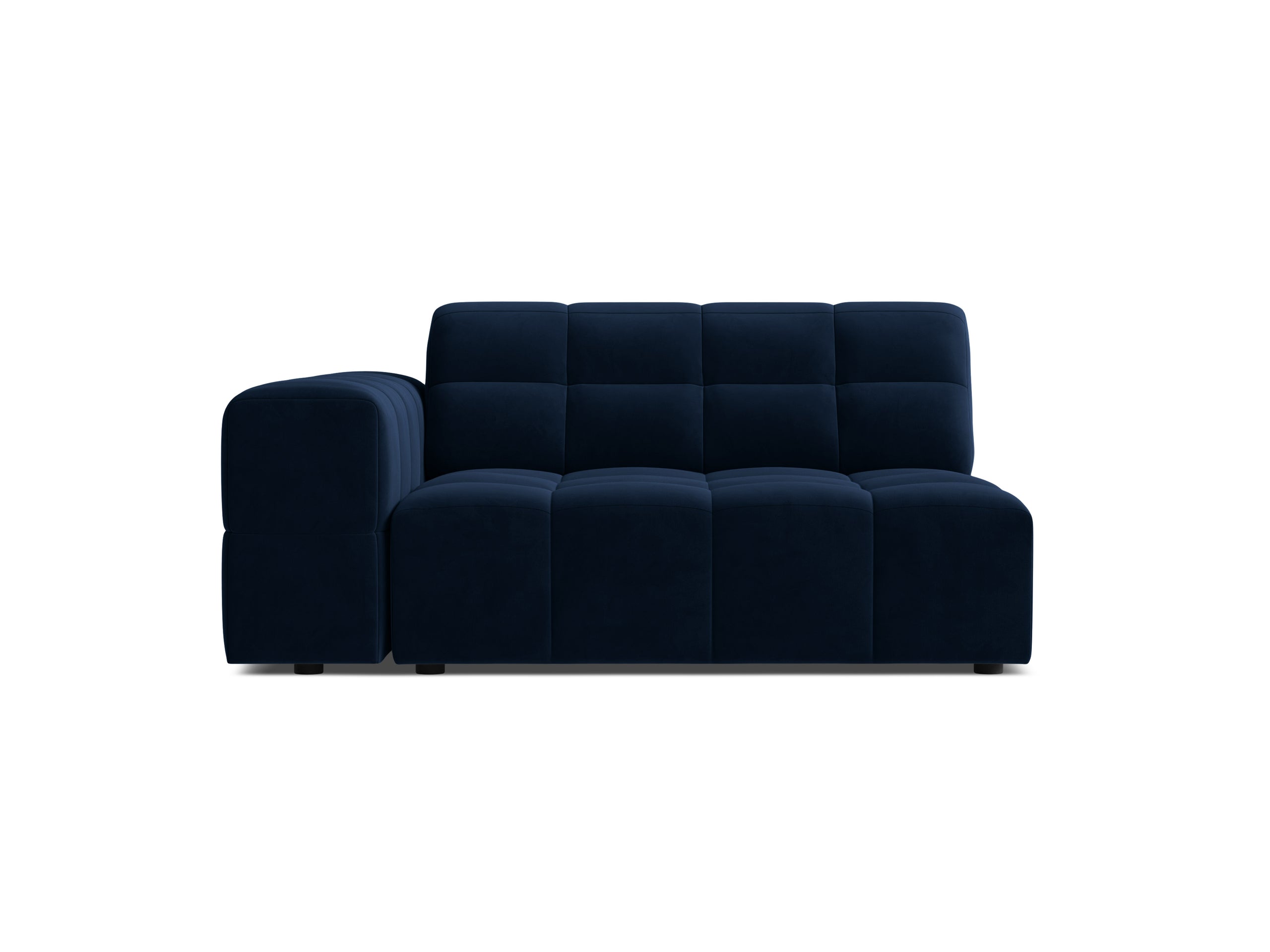 Micadoni Jennifer modul sedačky s podrúčkou 126 × 102 cm - Zamat Bluvel (Blu86) - Kráľovská modrá - Ľavé prevedenie