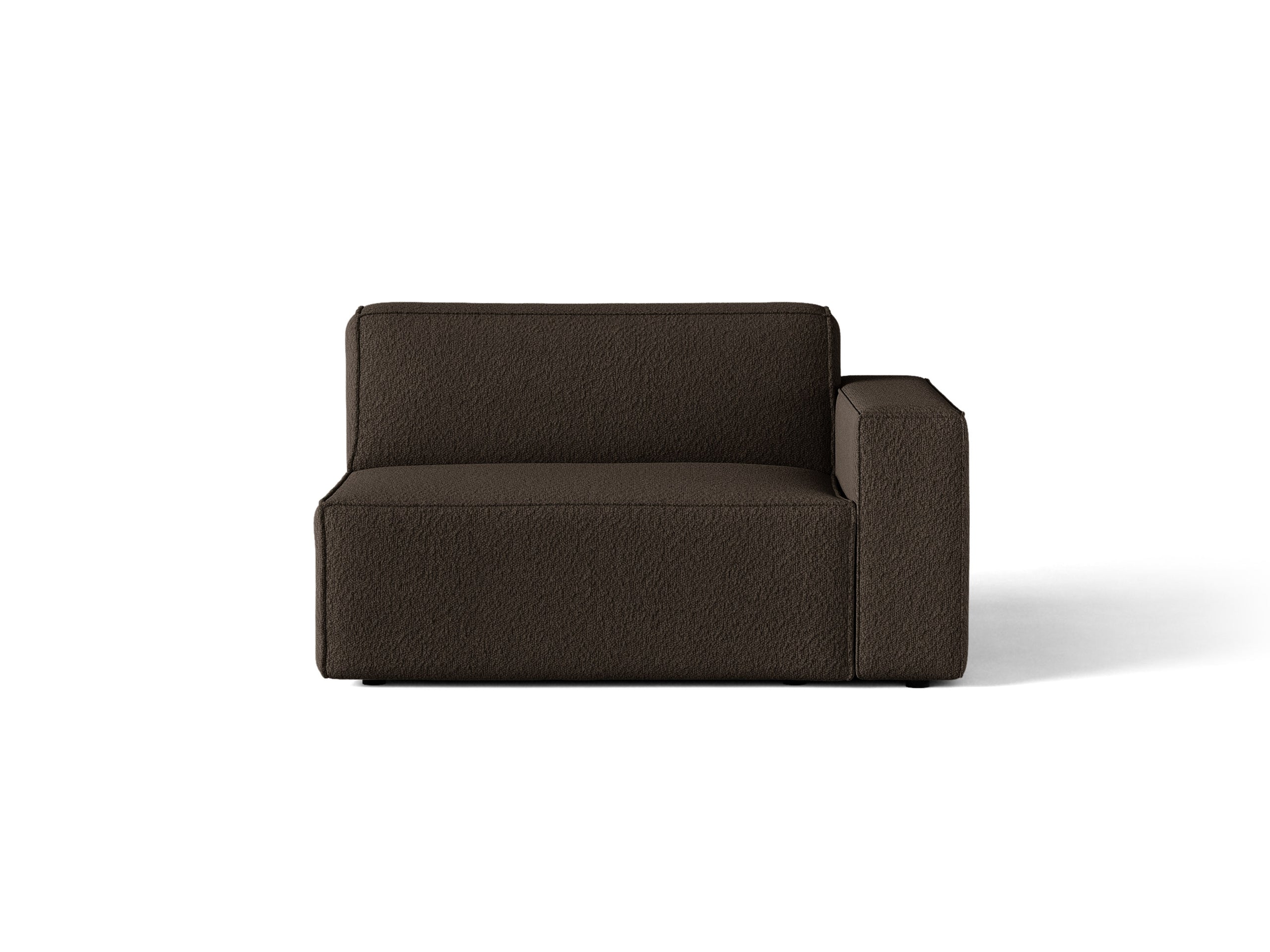 Micadoni Jodie modul sedačky s podrúčkou 122 × 99 cm - Buklé Baloo (Bal2081) - Hnedá - Pravé prevedenie