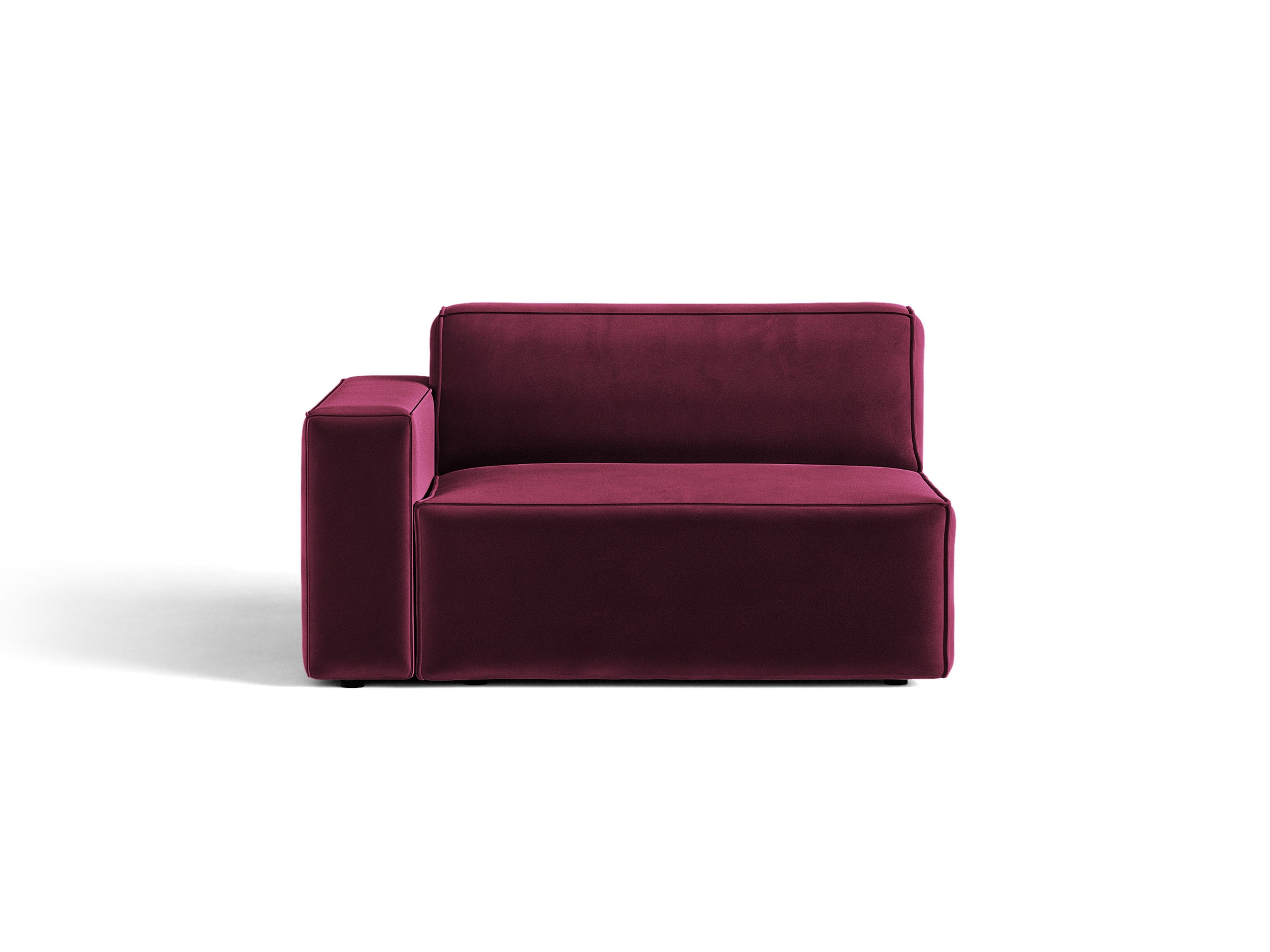 Micadoni Jodie modul sedačky s podrúčkou 122 × 99 cm - Zamat Venus (Ven2932) - Vínová - Ľavé prevedenie
