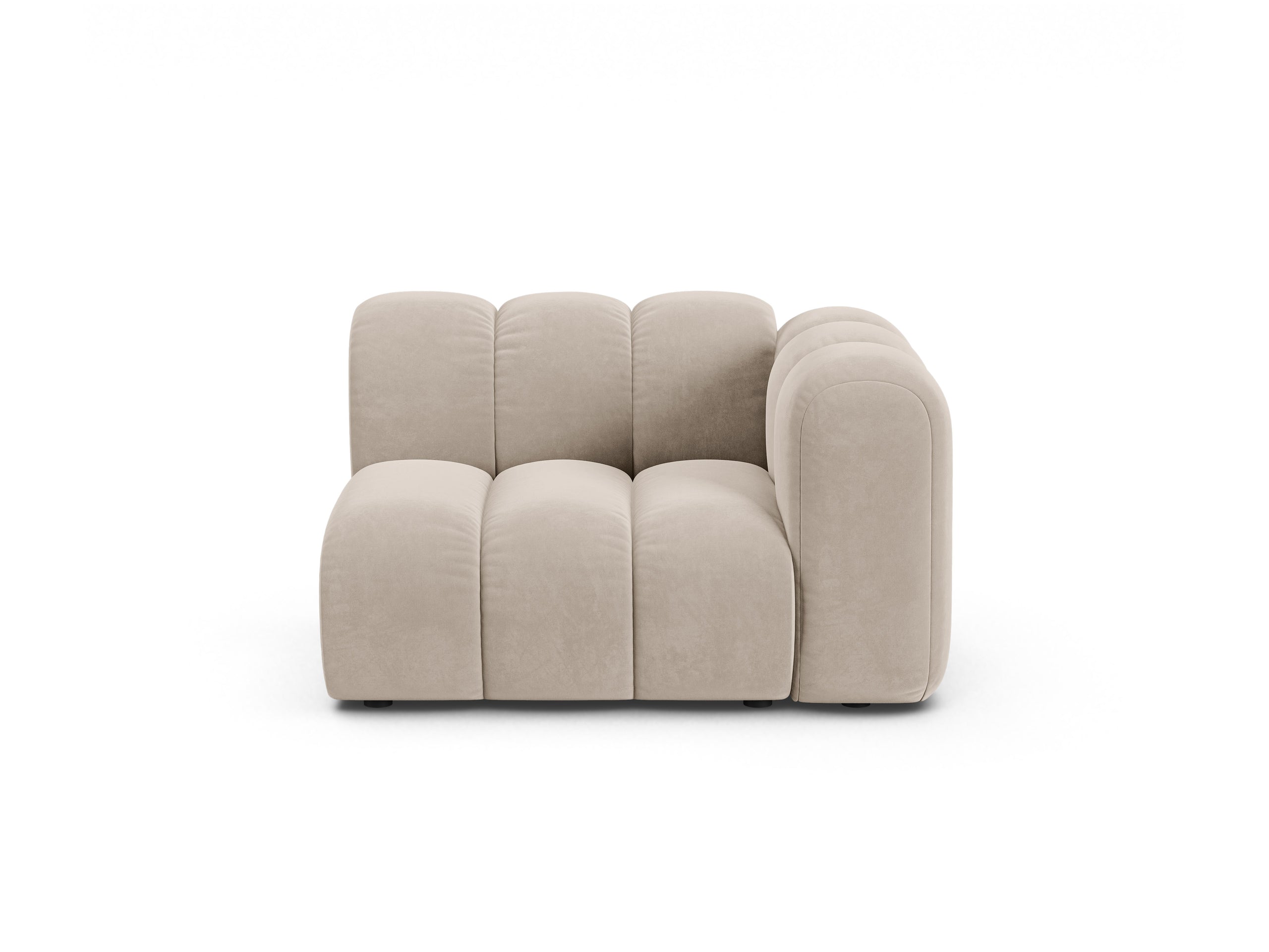 Micadoni Lupine modul sedačky s podrúčkou 115 × 95 cm - Zamat Salvador (Sal1) - Béžová - Pravé prevedenie