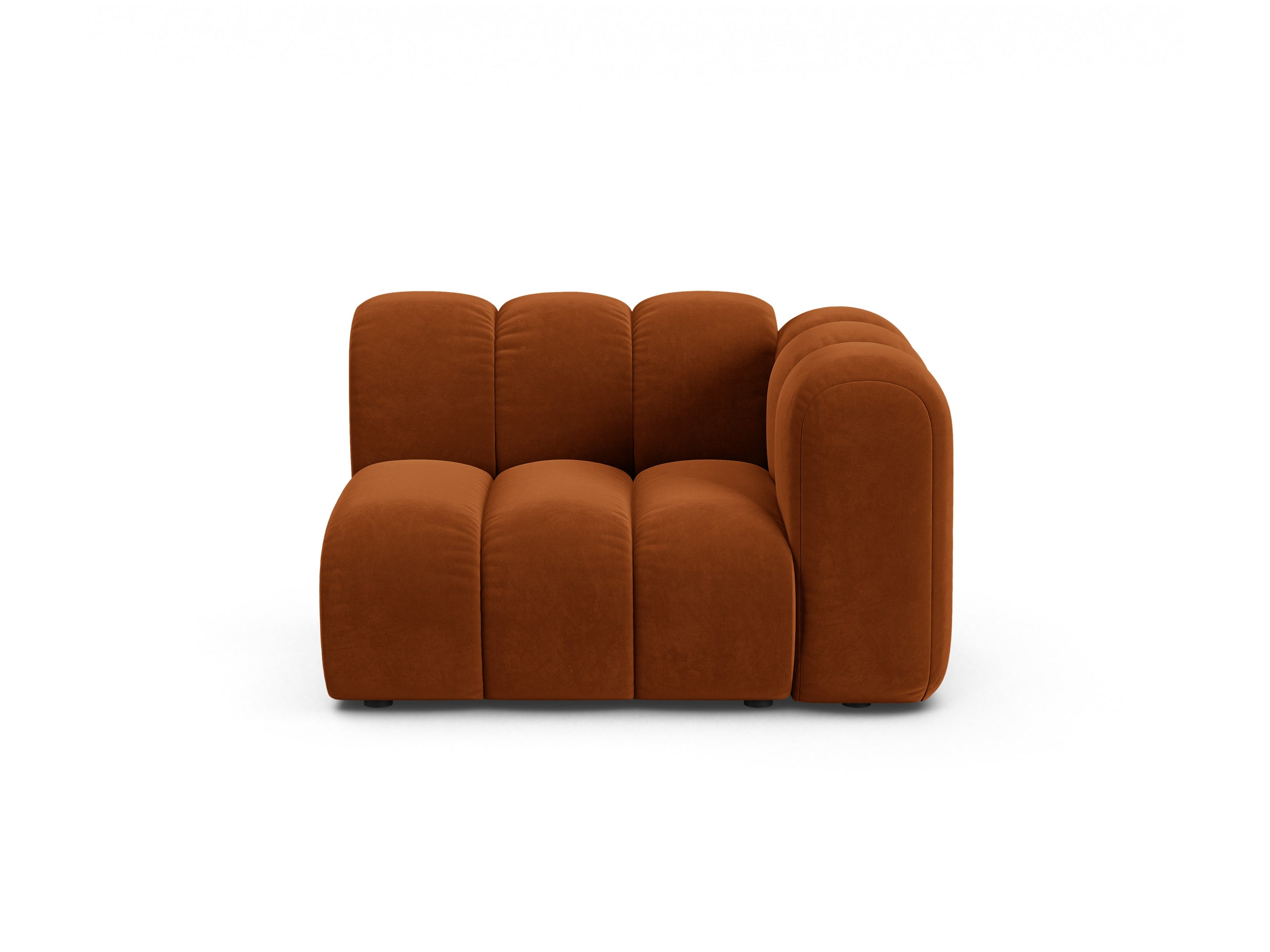 Micadoni Lupine modul sedačky s podrúčkou 115 × 95 cm - Zamat Salvador (Sal14) - Terakotová - Pravé prevedenie