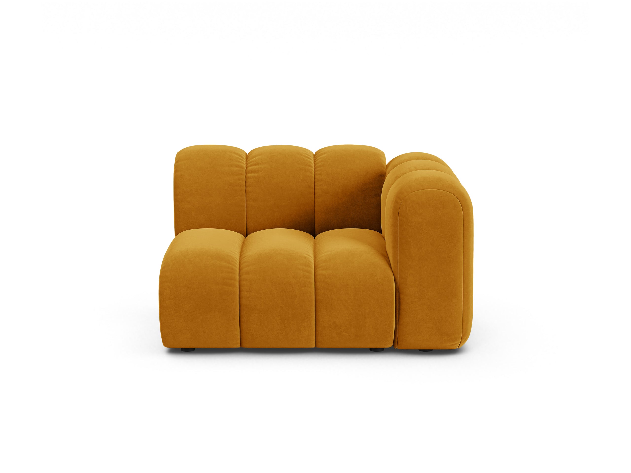 Micadoni Lupine modul sedačky s podrúčkou 115 × 95 cm - Zamat Salvador (Sal10) - Žltá - Pravé prevedenie