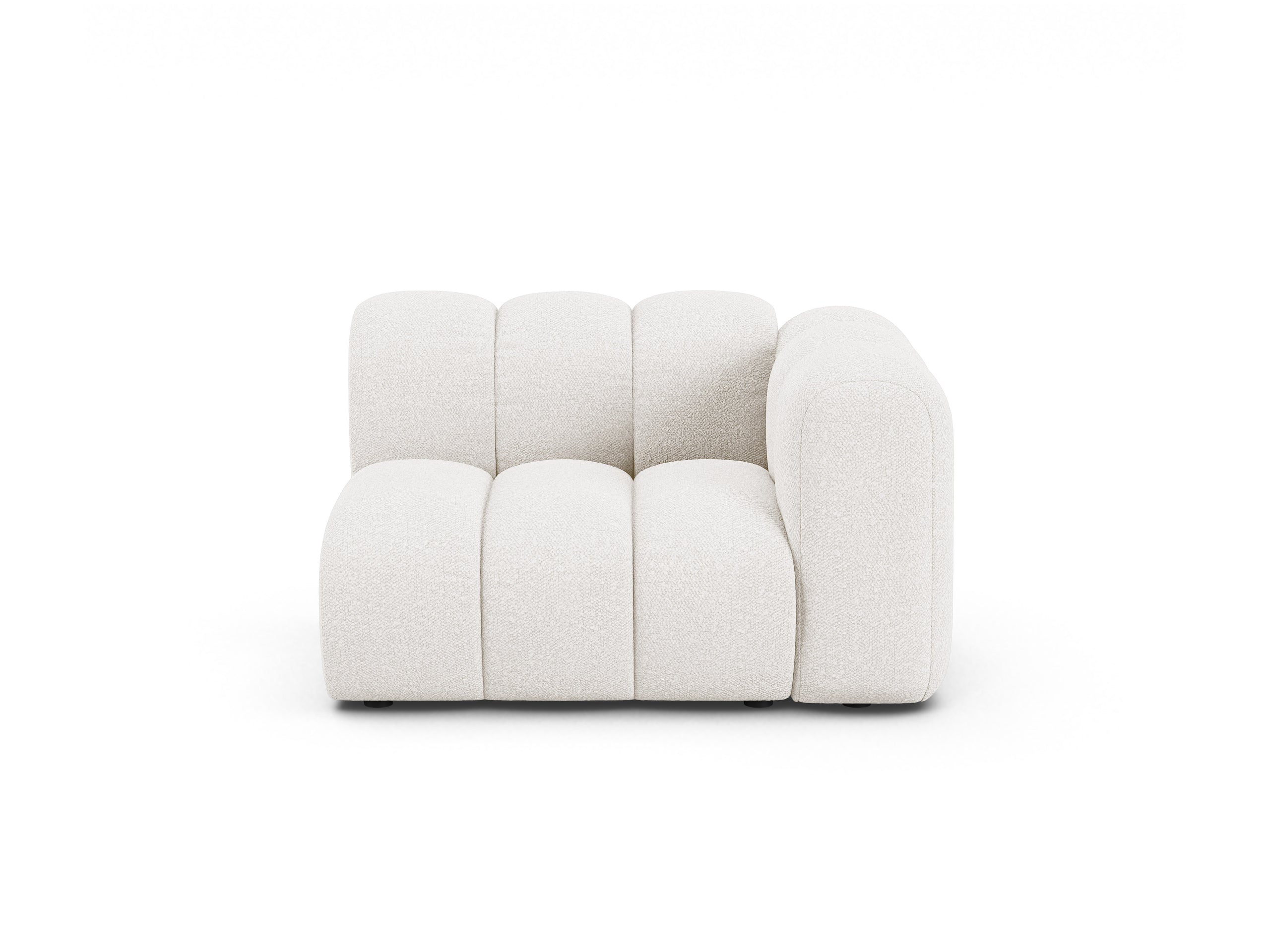 Micadoni Lupine modul sedačky s podrúčkou 115 × 95 cm - Buklé Baloo (Bal2073) - Biela - Pravé prevedenie