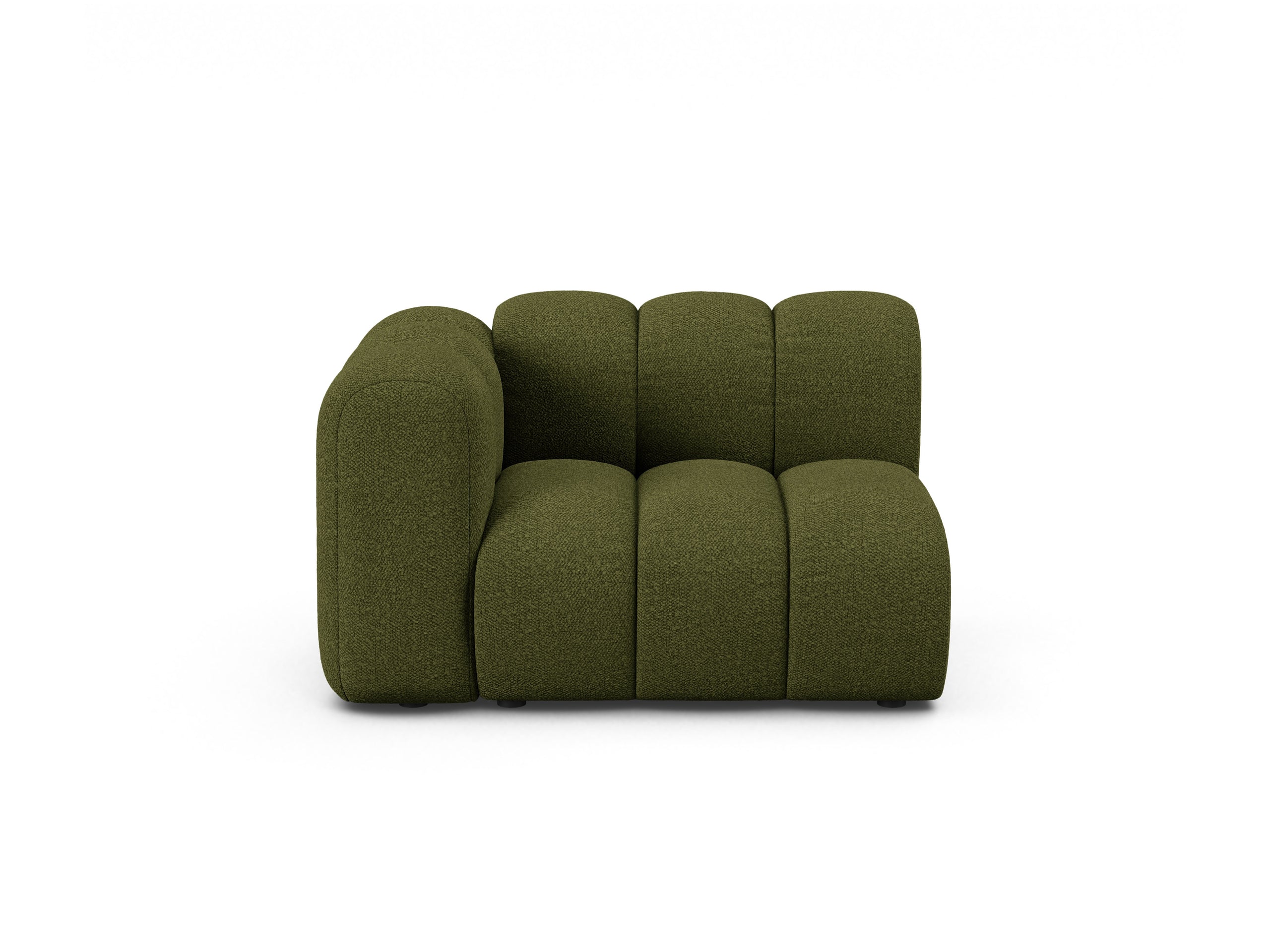 Micadoni Lupine modul sedačky s podrúčkou 115 × 95 cm - Buklé Baloo (Bal2090) - Tmavá olivovozelená - Ľavé prevedenie