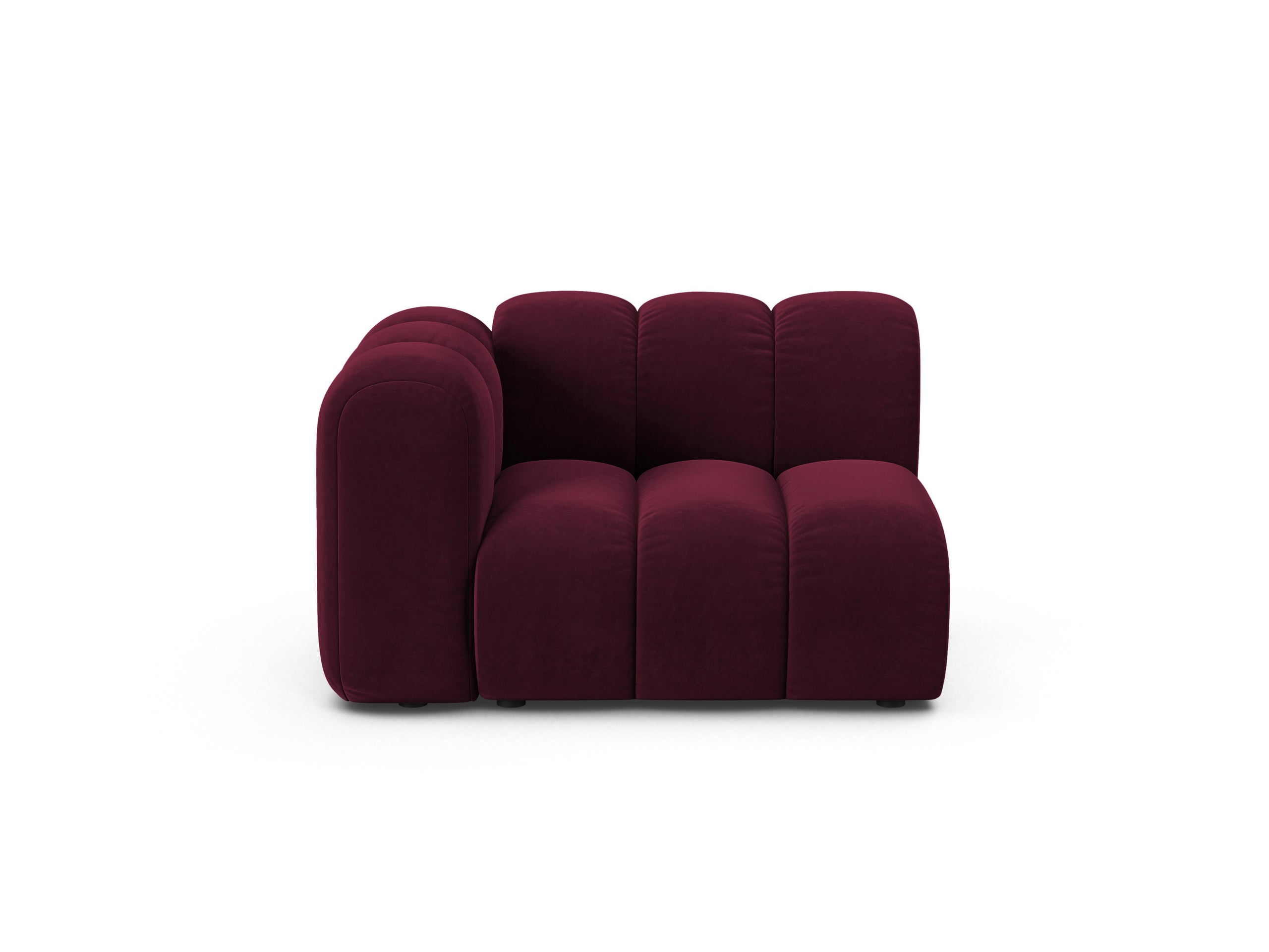 Micadoni Lupine modul sedačky s podrúčkou 115 × 95 cm - Zamat Venus (Ven2932) - Vínová - Ľavé prevedenie